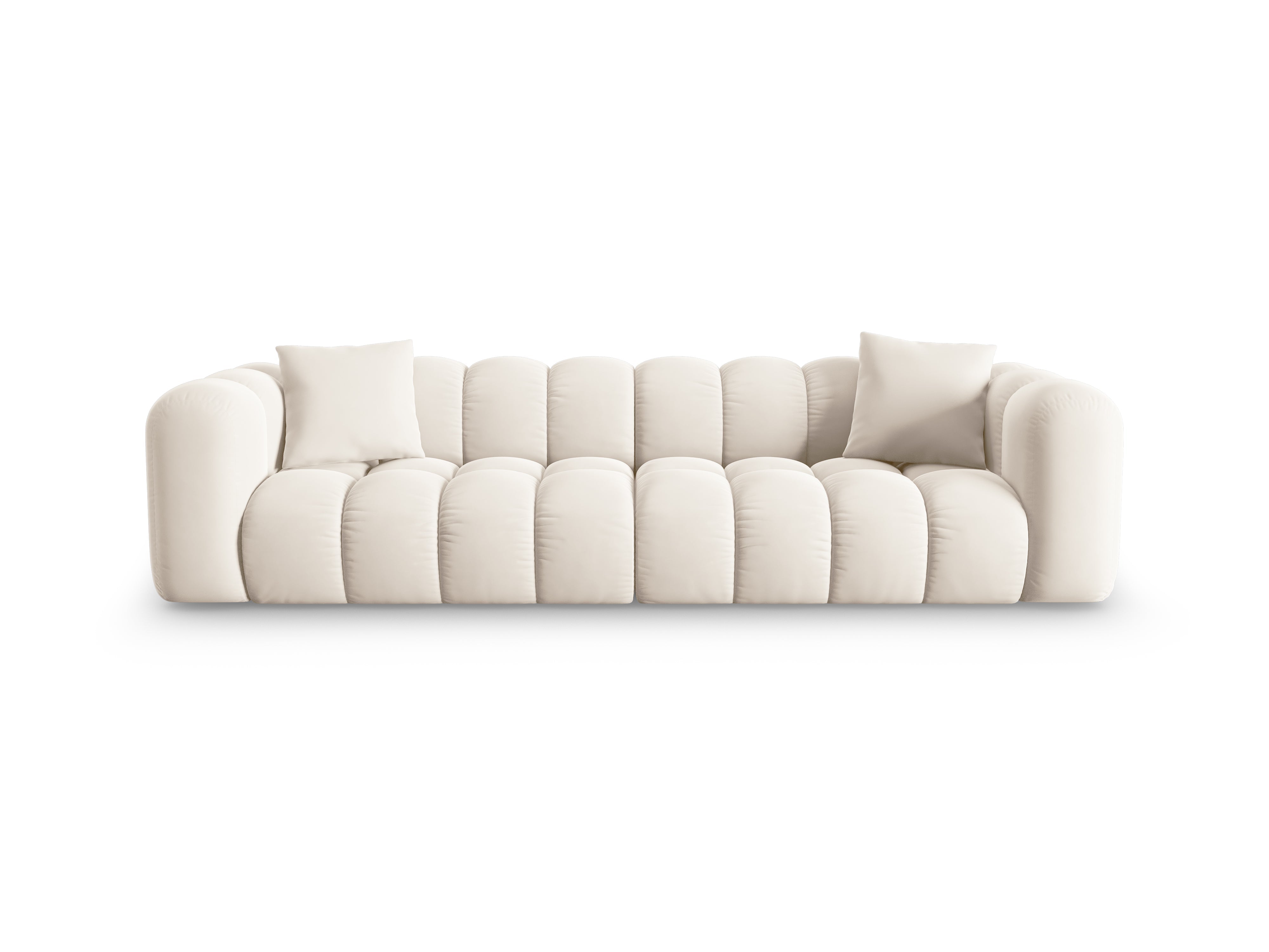 Samtsofa 4-Personen leichte Beige Halley