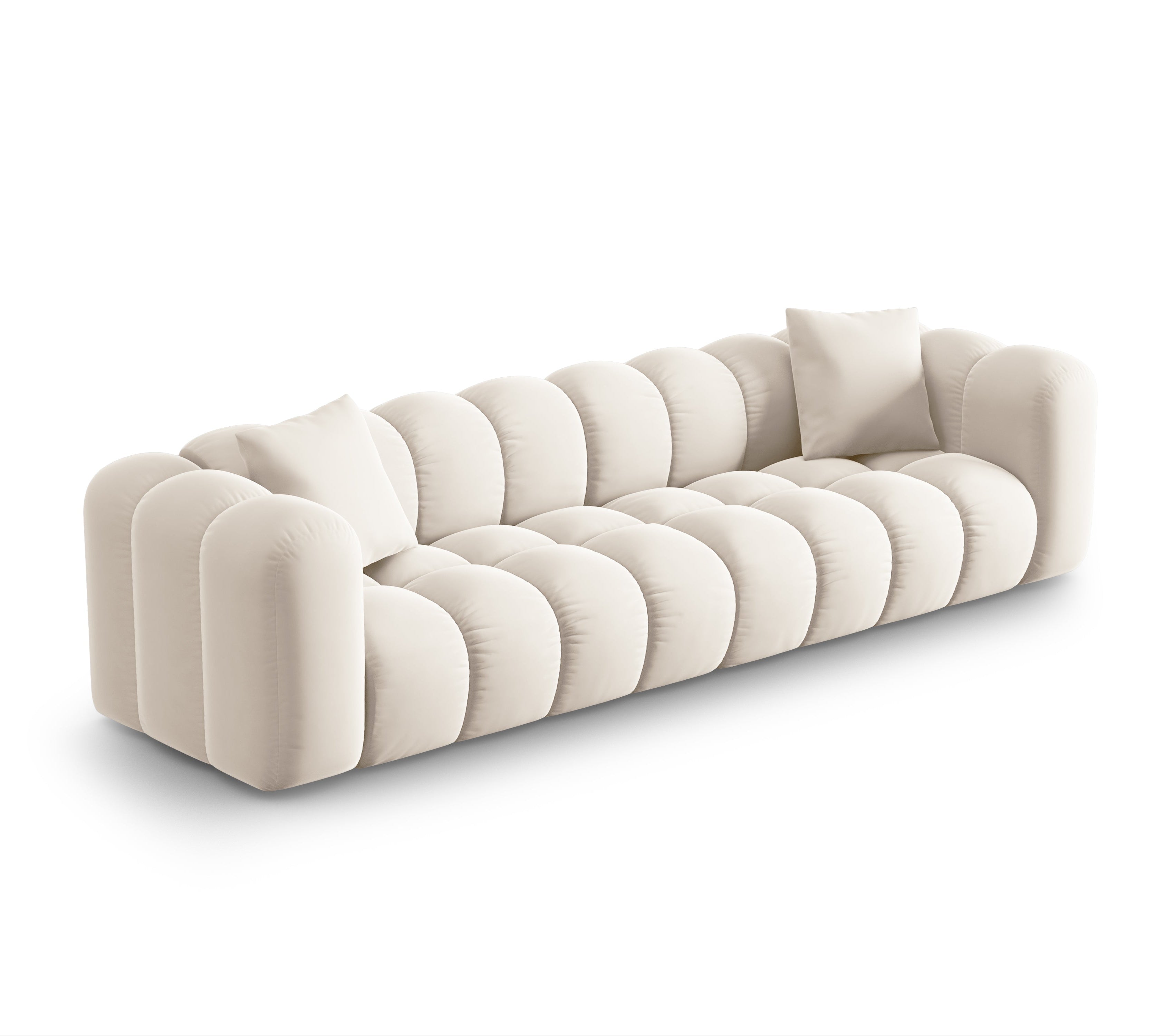 Samtsofa 4-Personen leichte Beige Halley