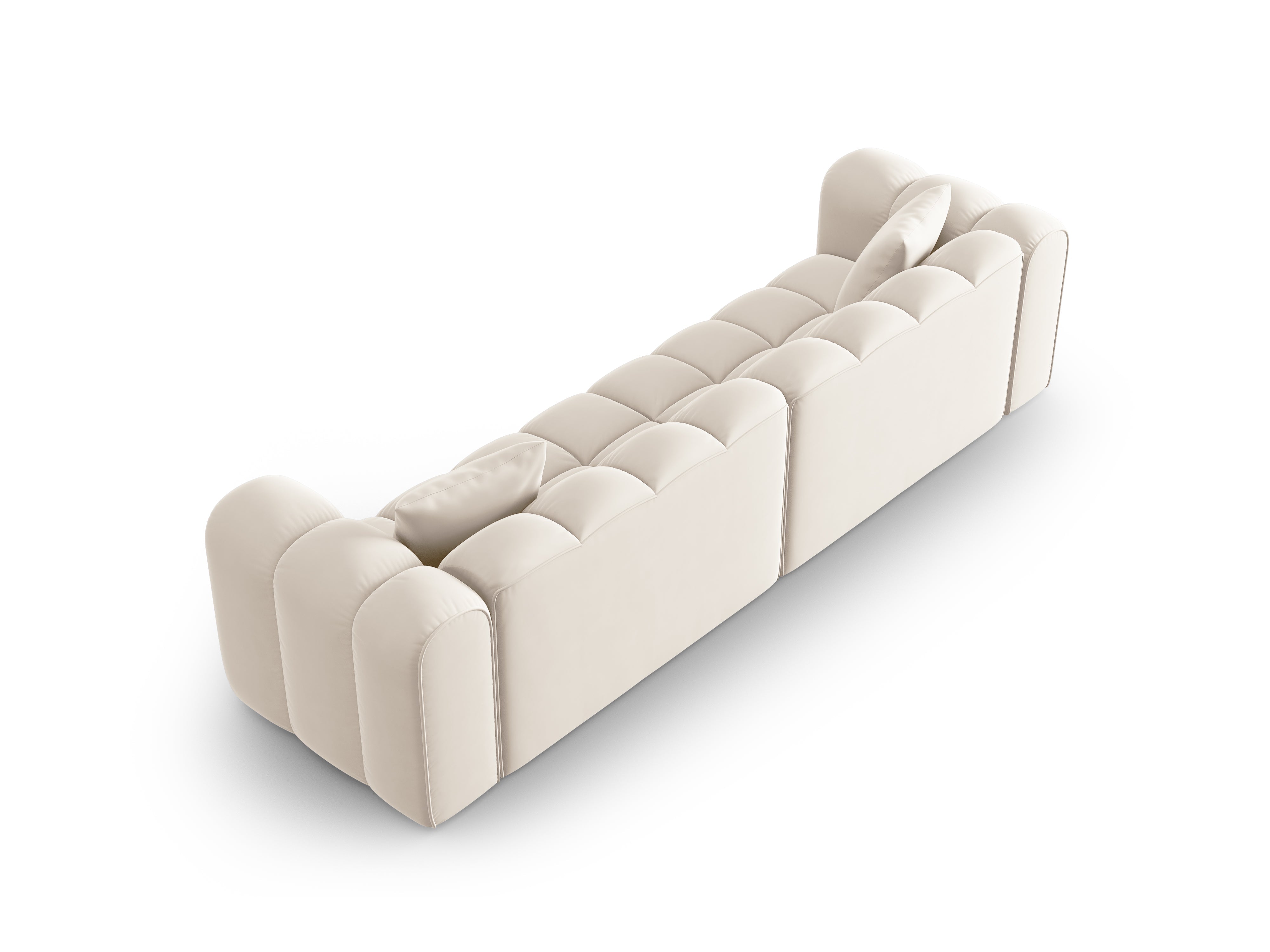 Samtsofa 4-Personen leichte Beige Halley