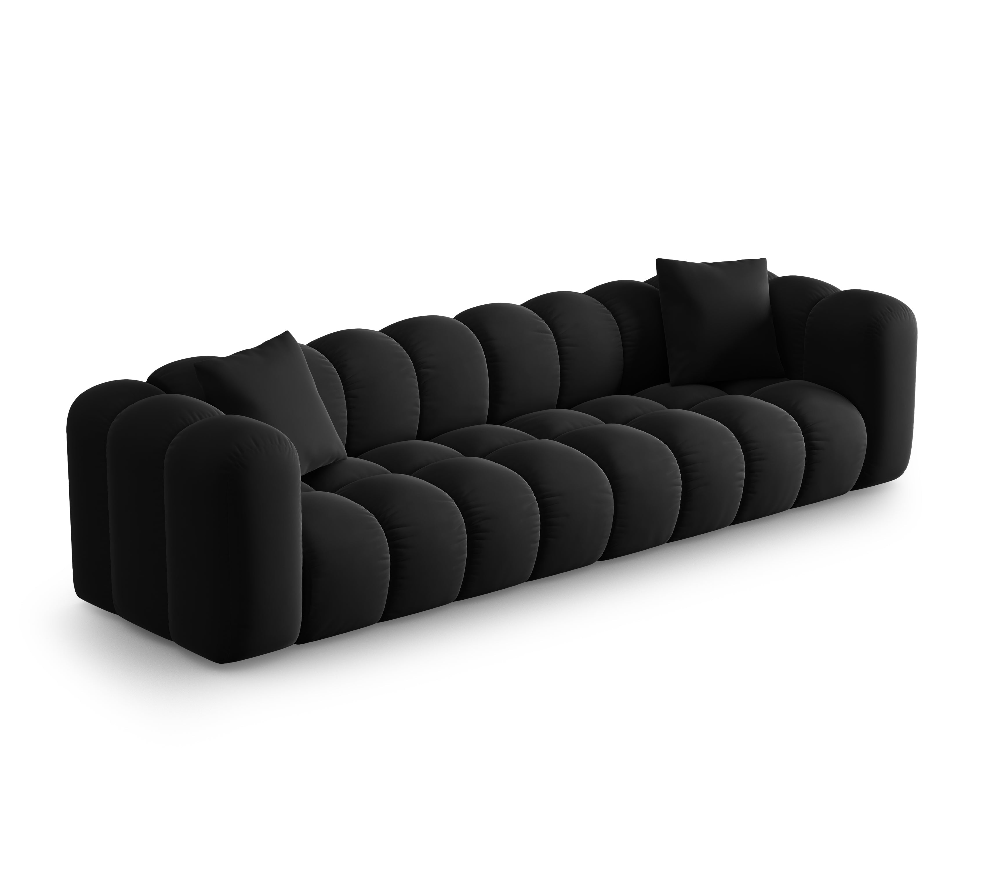 Samtsofa 4-Personen Black Halley