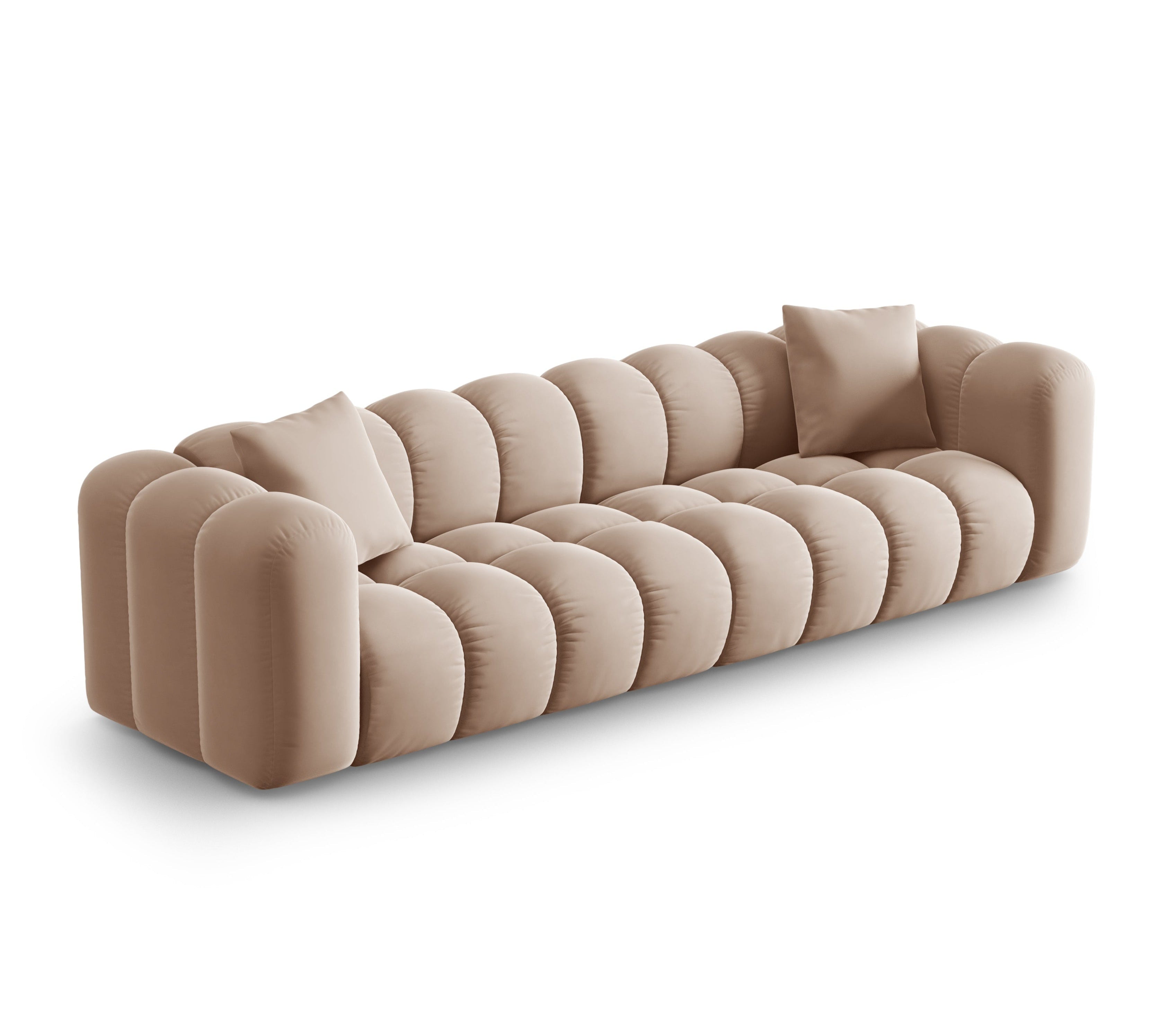 Sofa Halley aus beigem Samt für 4 Personen – Windsor & Co – Windsor & Co – Eye on Design