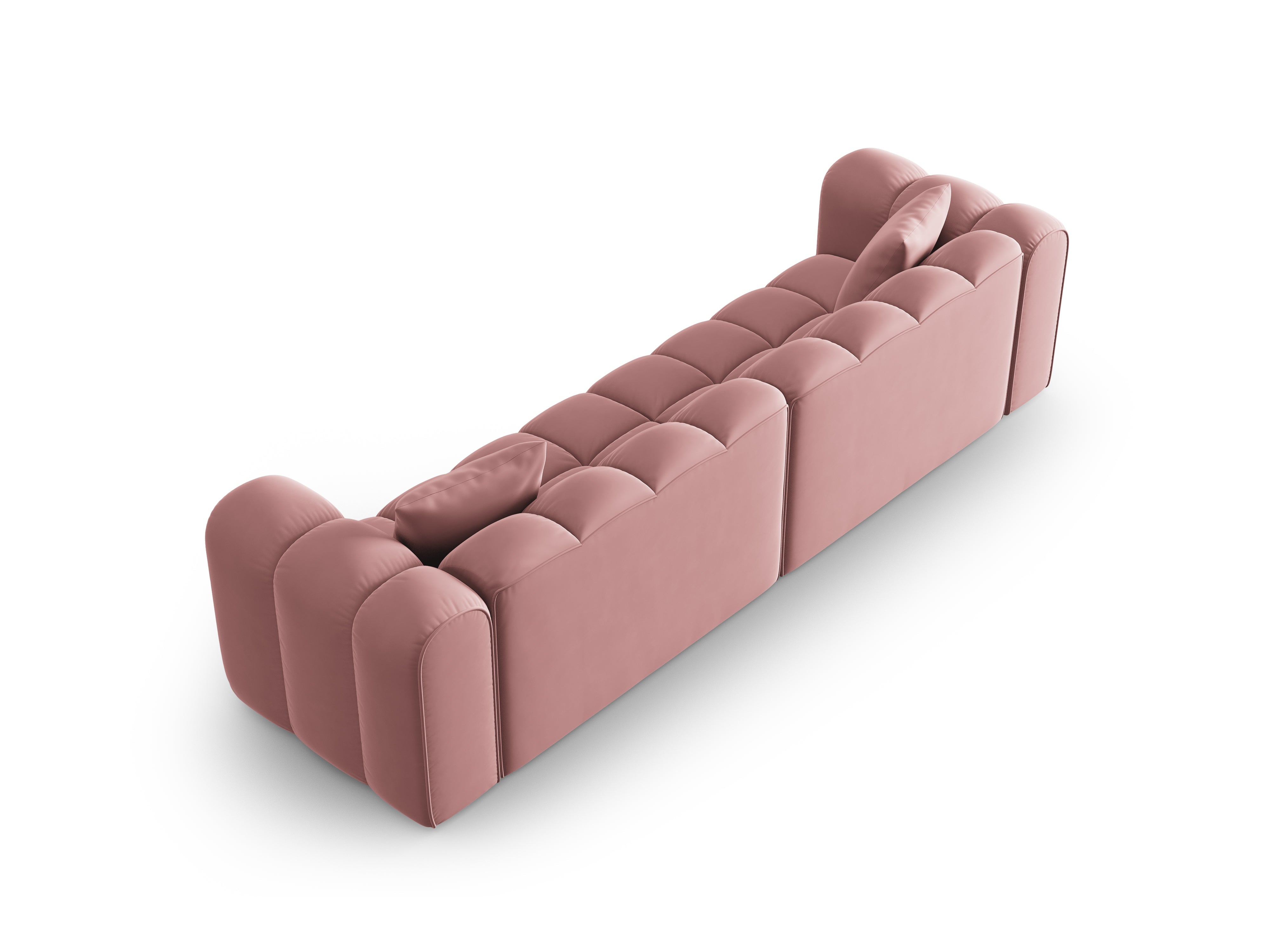 4-seater velvet sofa pink Halley