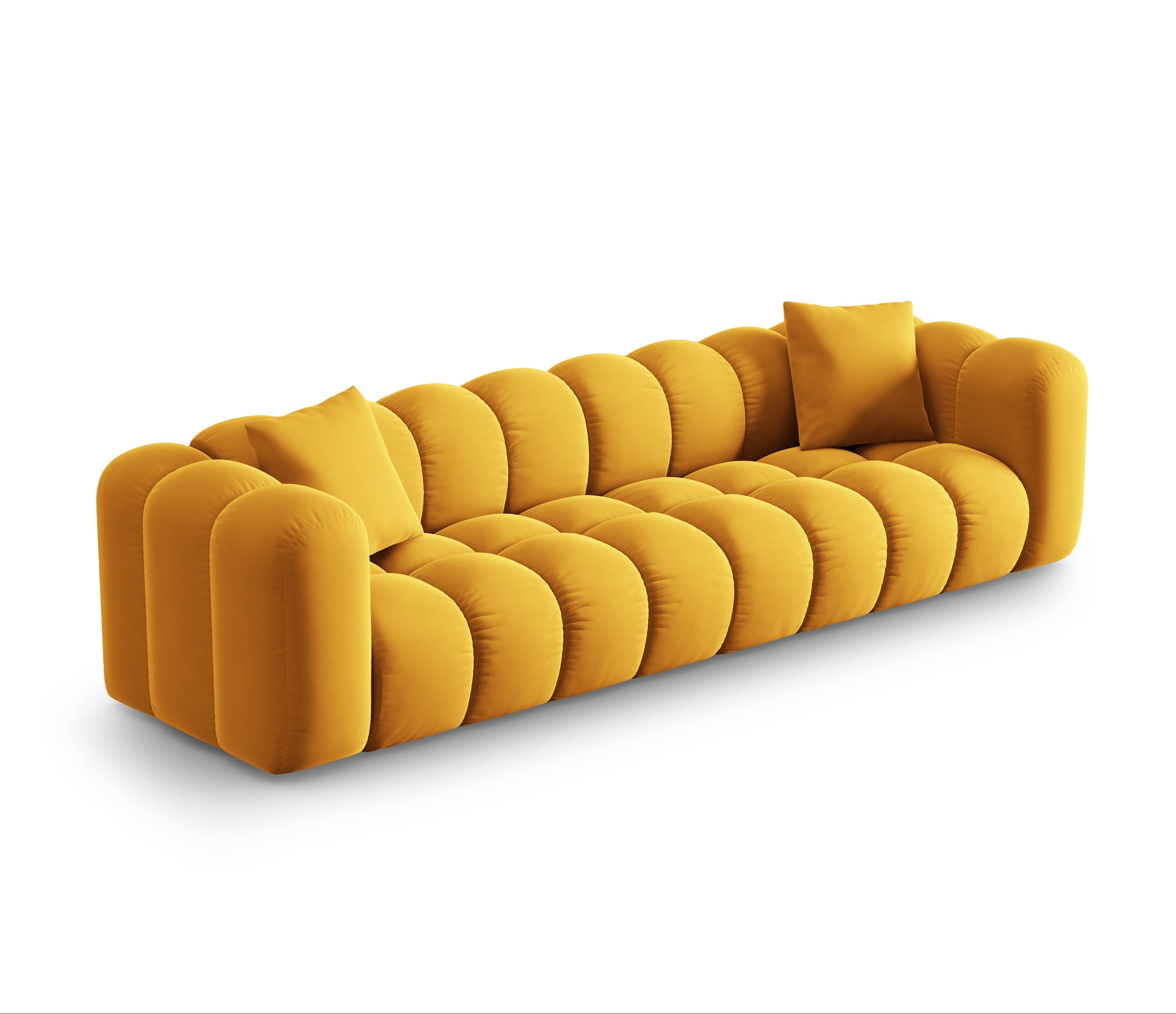 4-seater velvet sofa Halley yellow