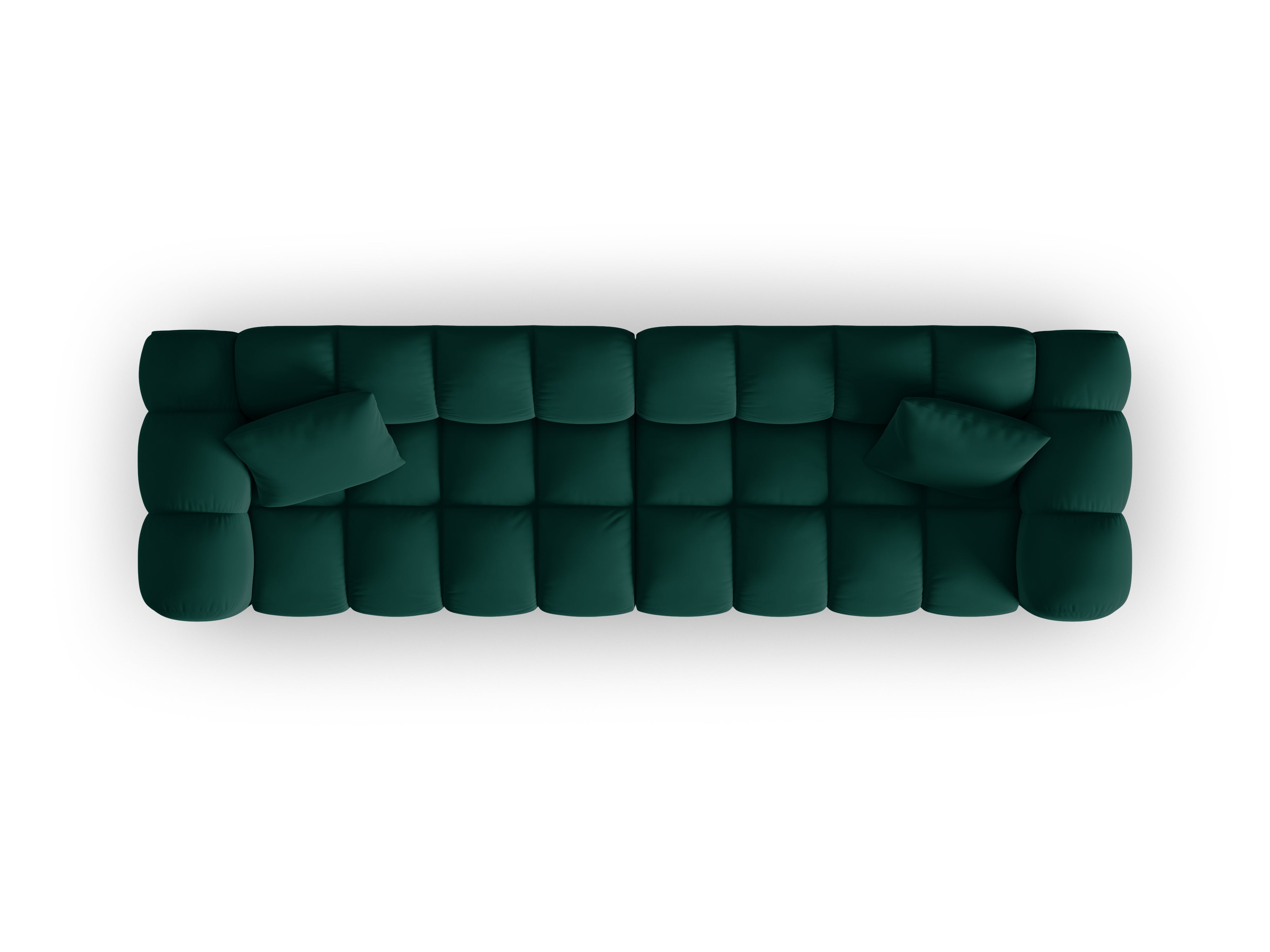 Velvet sofa 4-person Halley Bottle Greenery