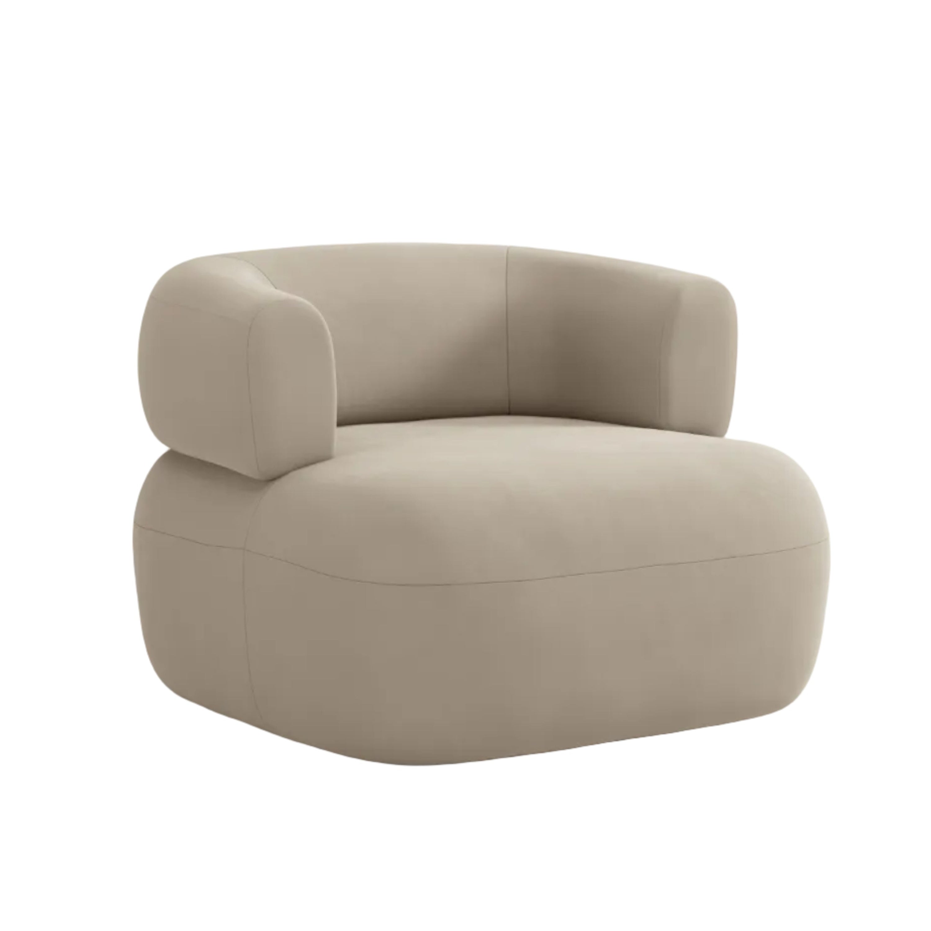 Samt-Sessel ALDRIN in Beige