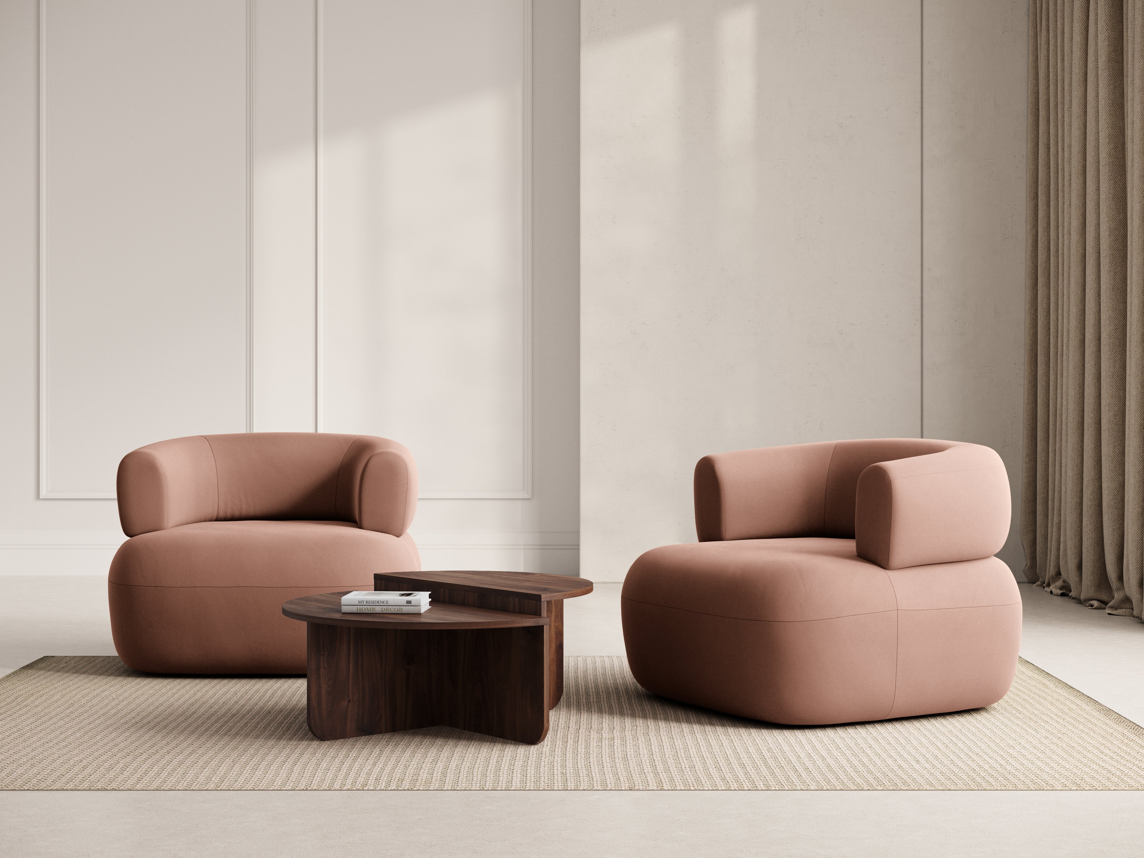 Samt-Sessel ALDRIN in Rosa