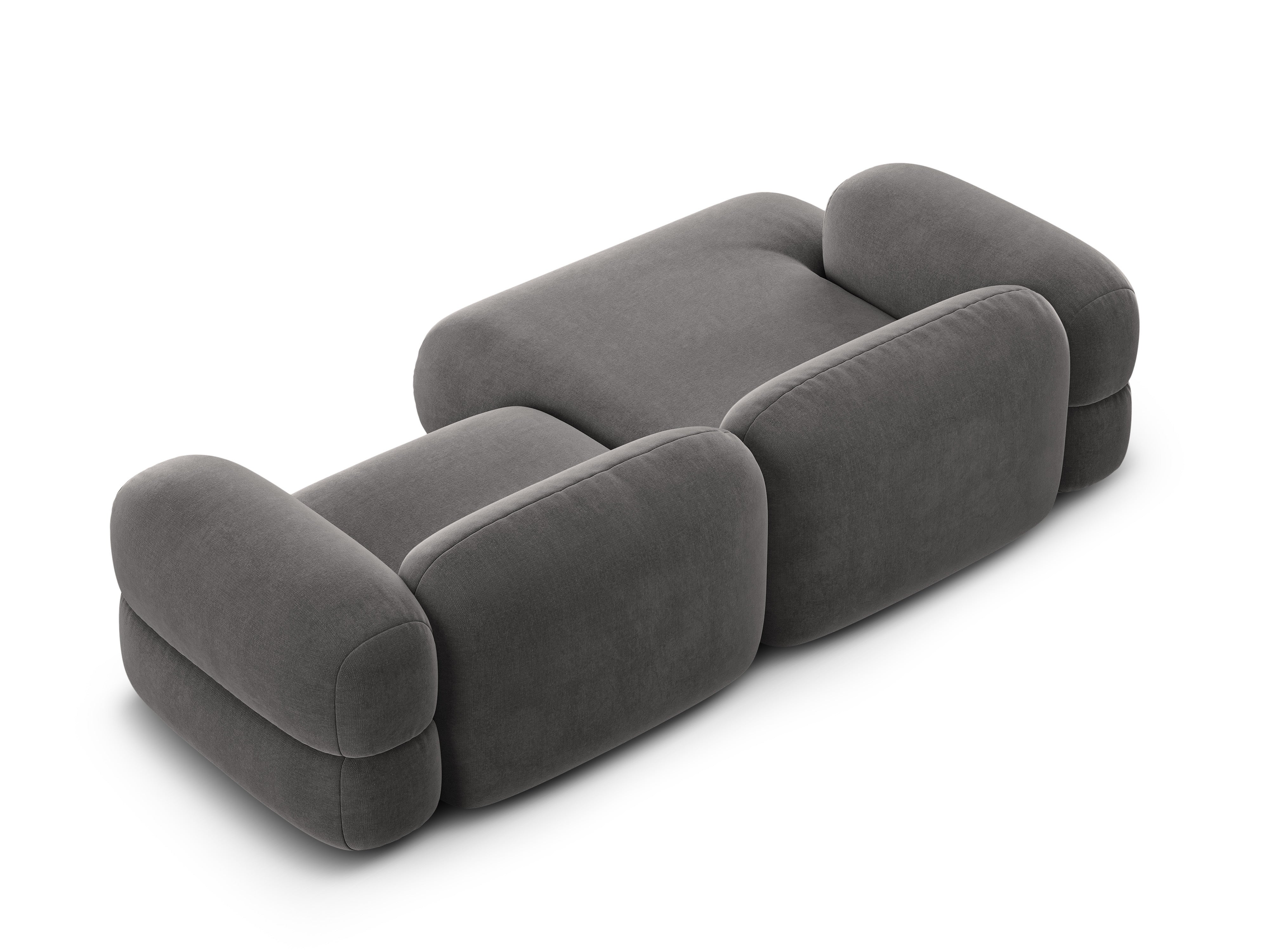 Samt-Ecksofa links ROGER grau