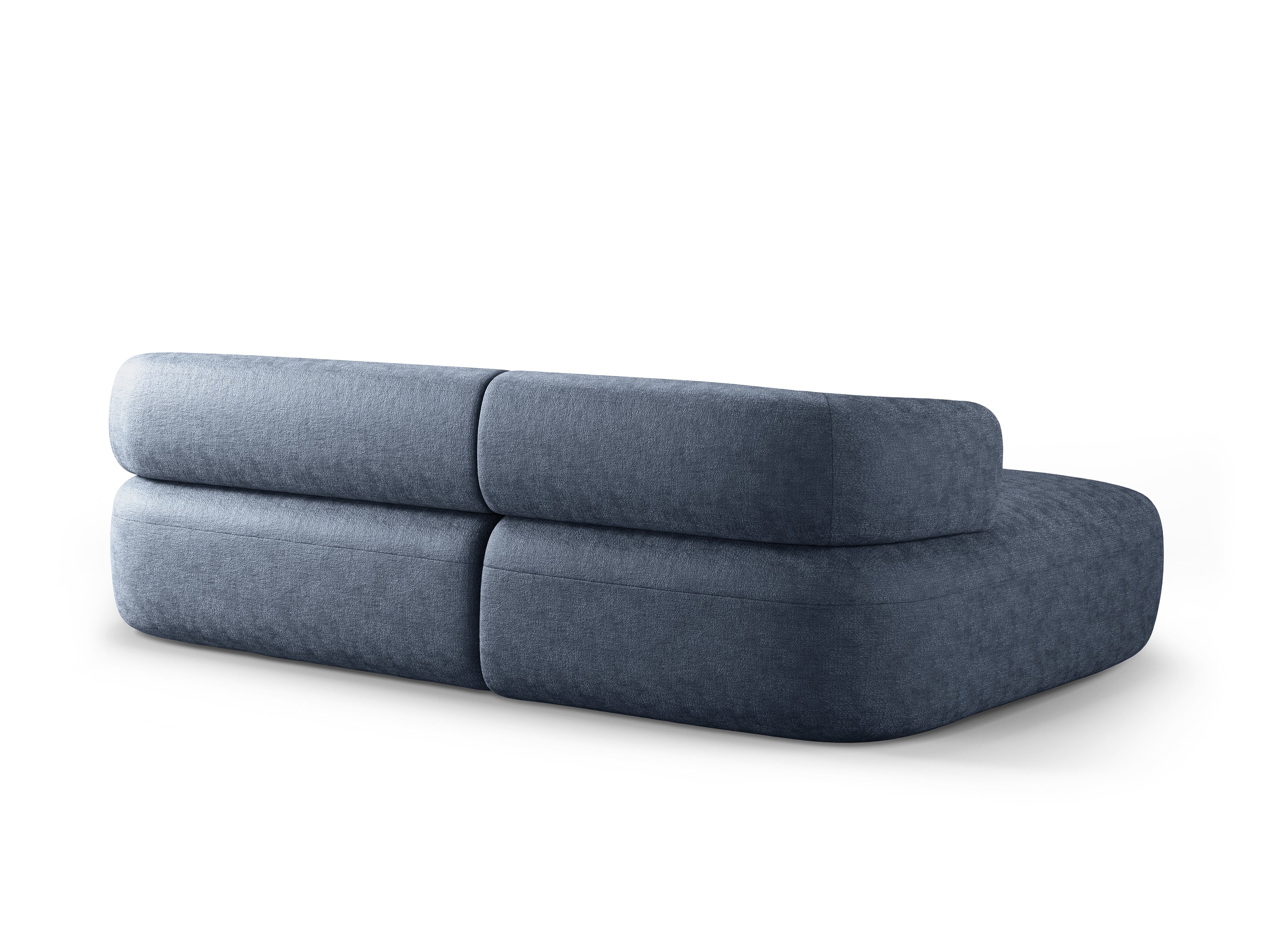 3-sitziger linker Ecksofa ALDRIN in marineblauem Chenille