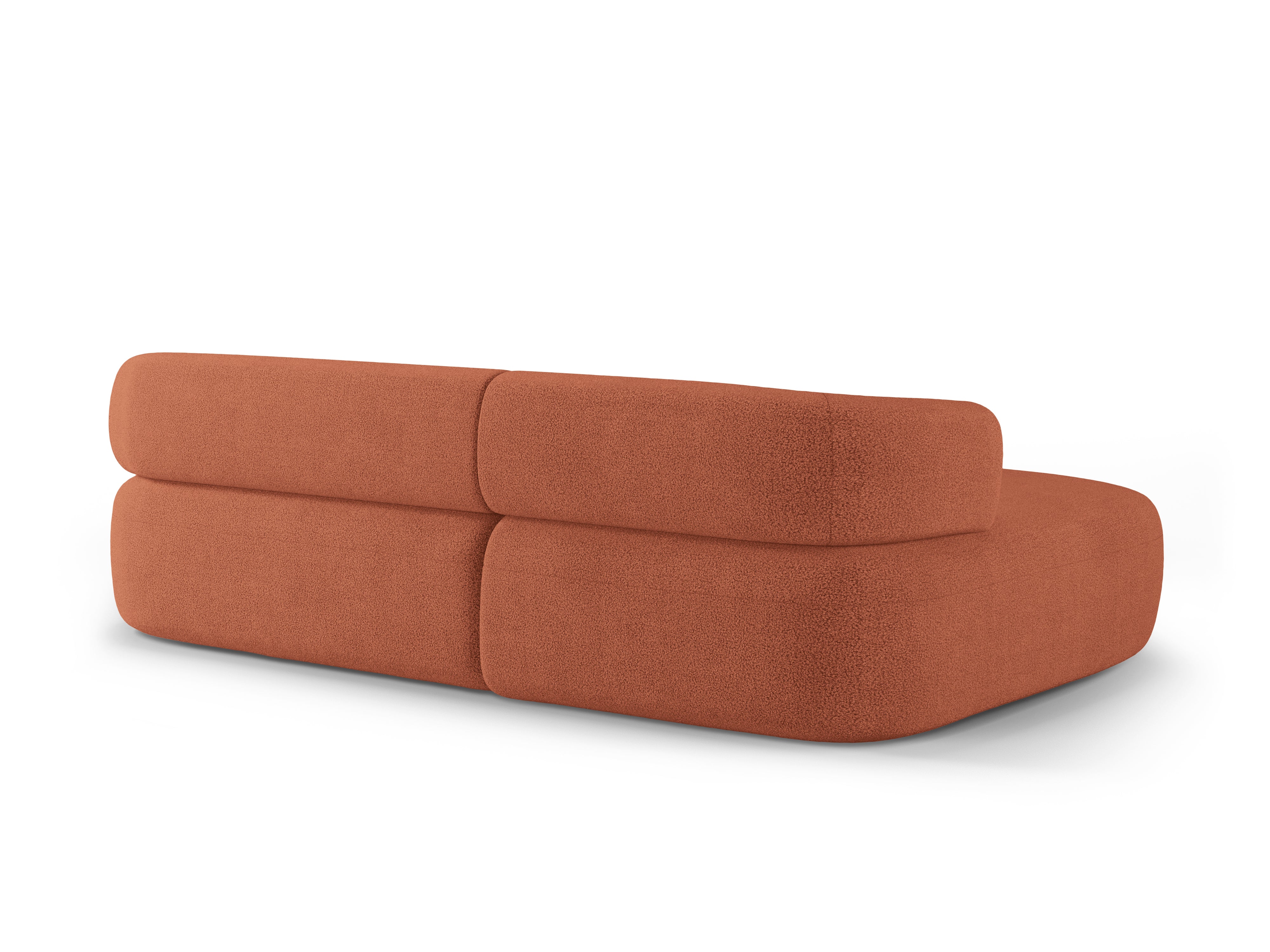 3-sitziger linker Ecksofa ALDRIN in Ziegel-Boucle