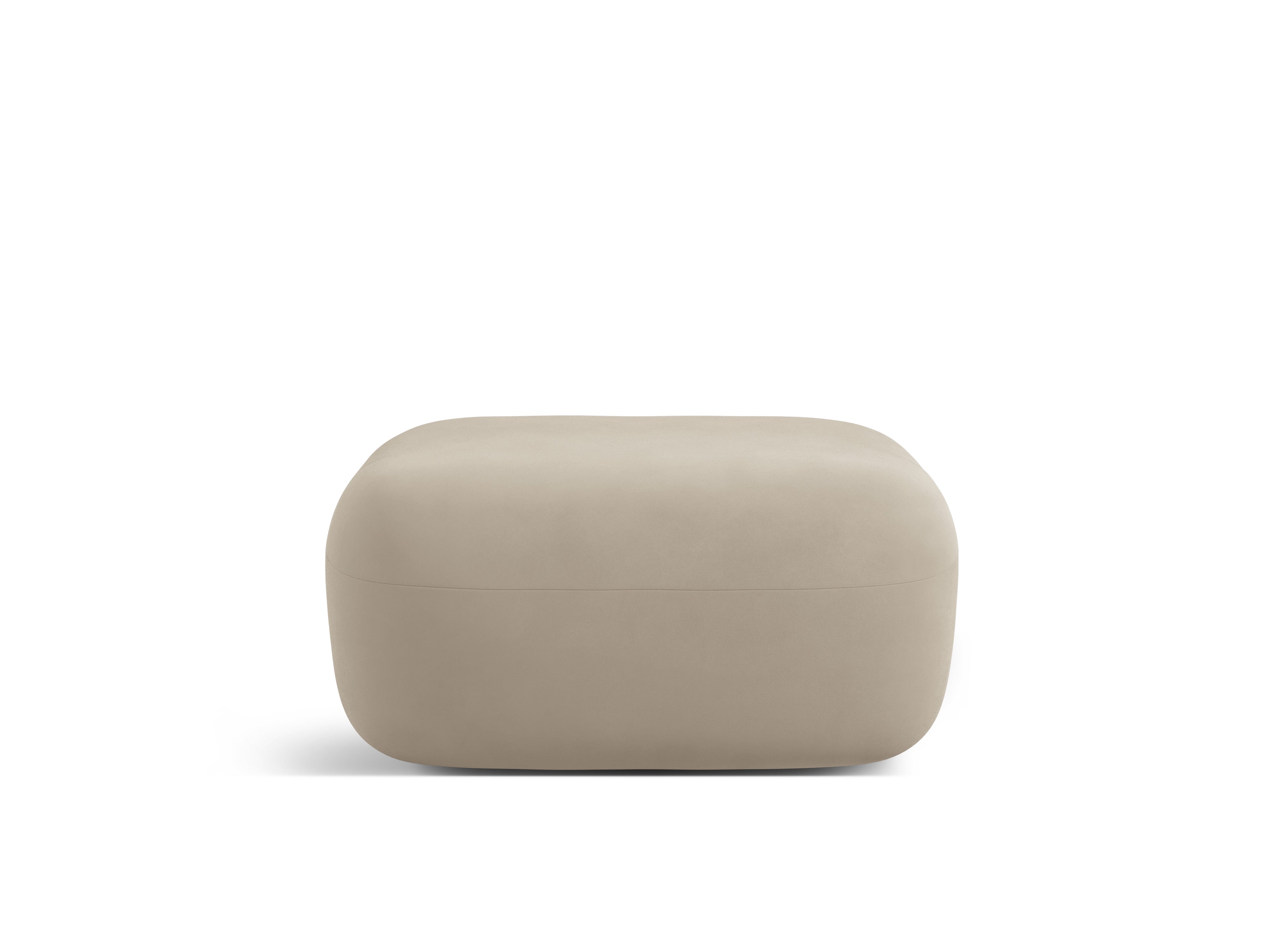 Samt-Pouf ALDRIN in Beige