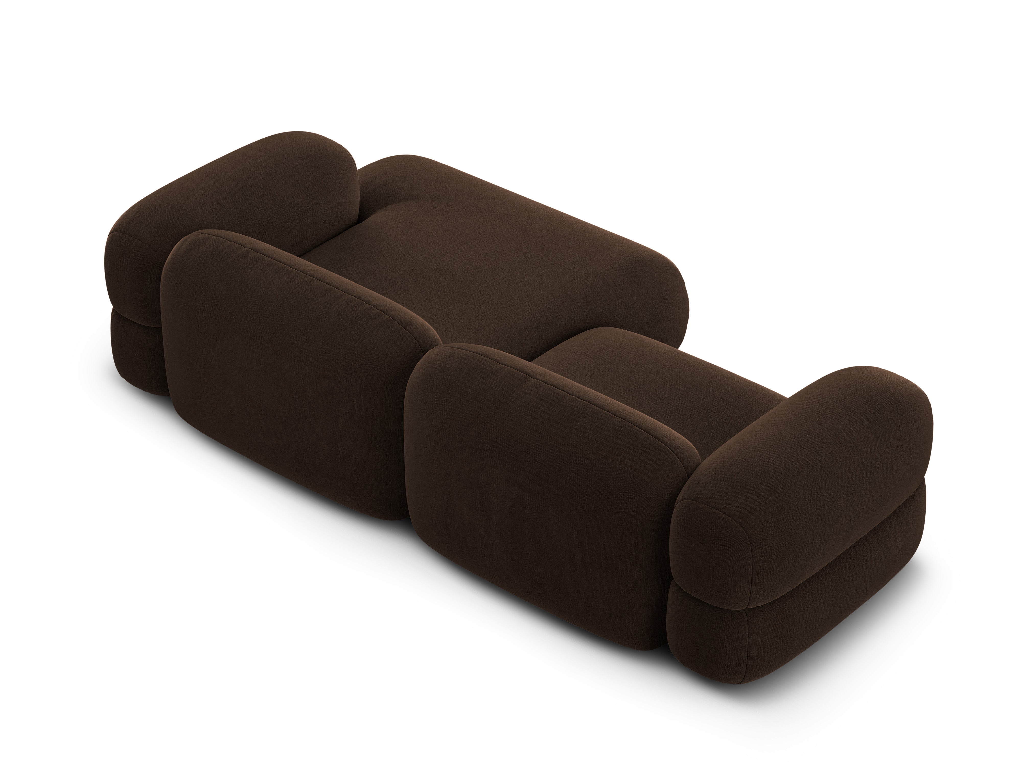 Samt-Ecksofa rechts ROGER schokoladenbraun