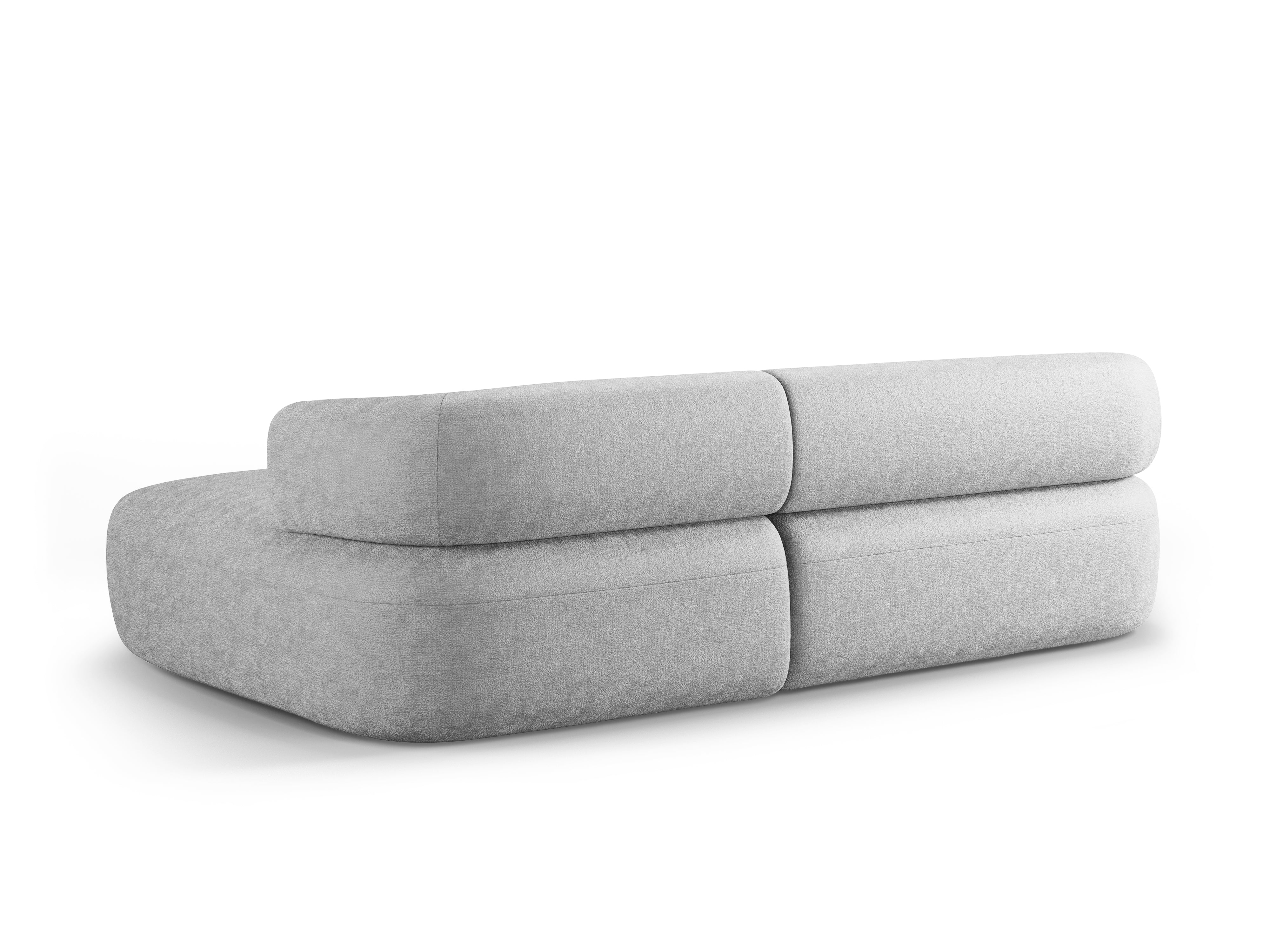 3-sitziger, rechtsseitiger ALDRIN Ecksofa in grauem Chenille