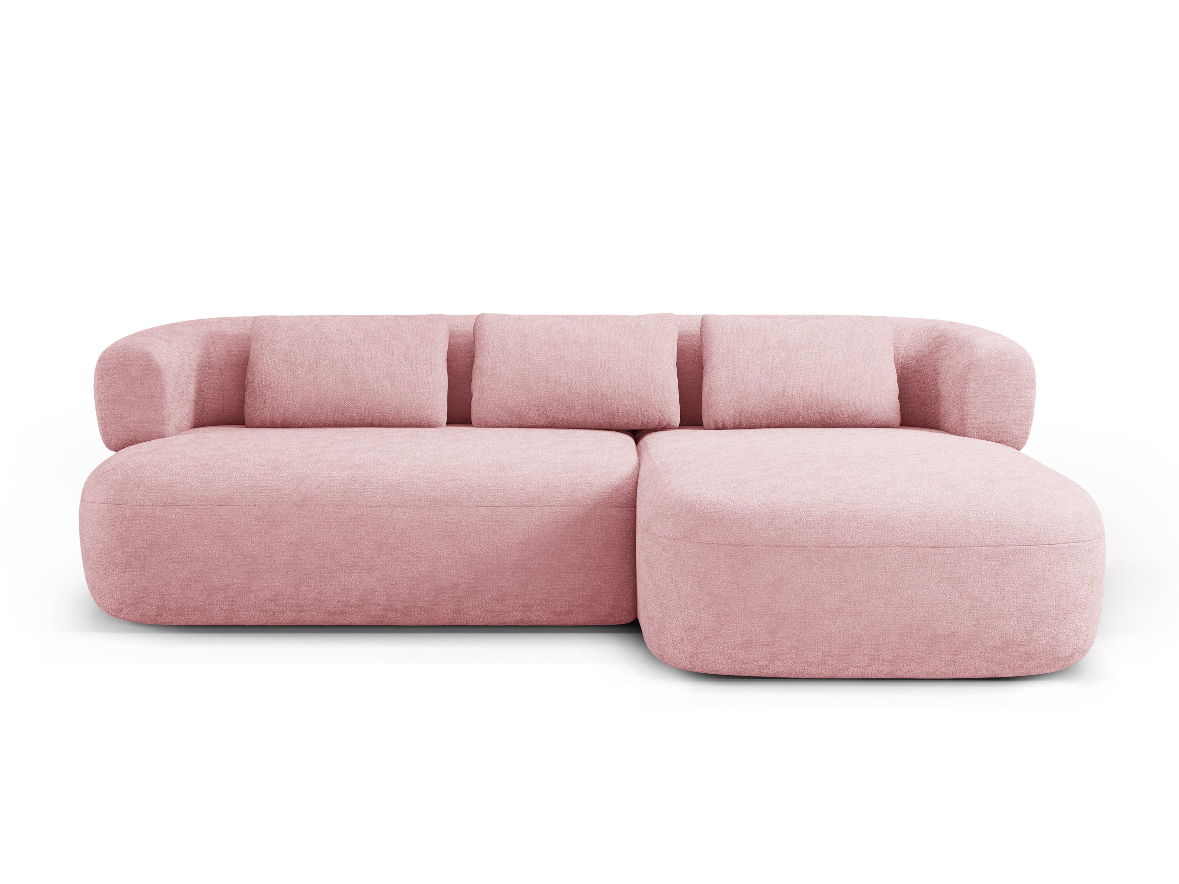 3-sitziger rechter Ecksofa ALDRIN in rosa Chenille