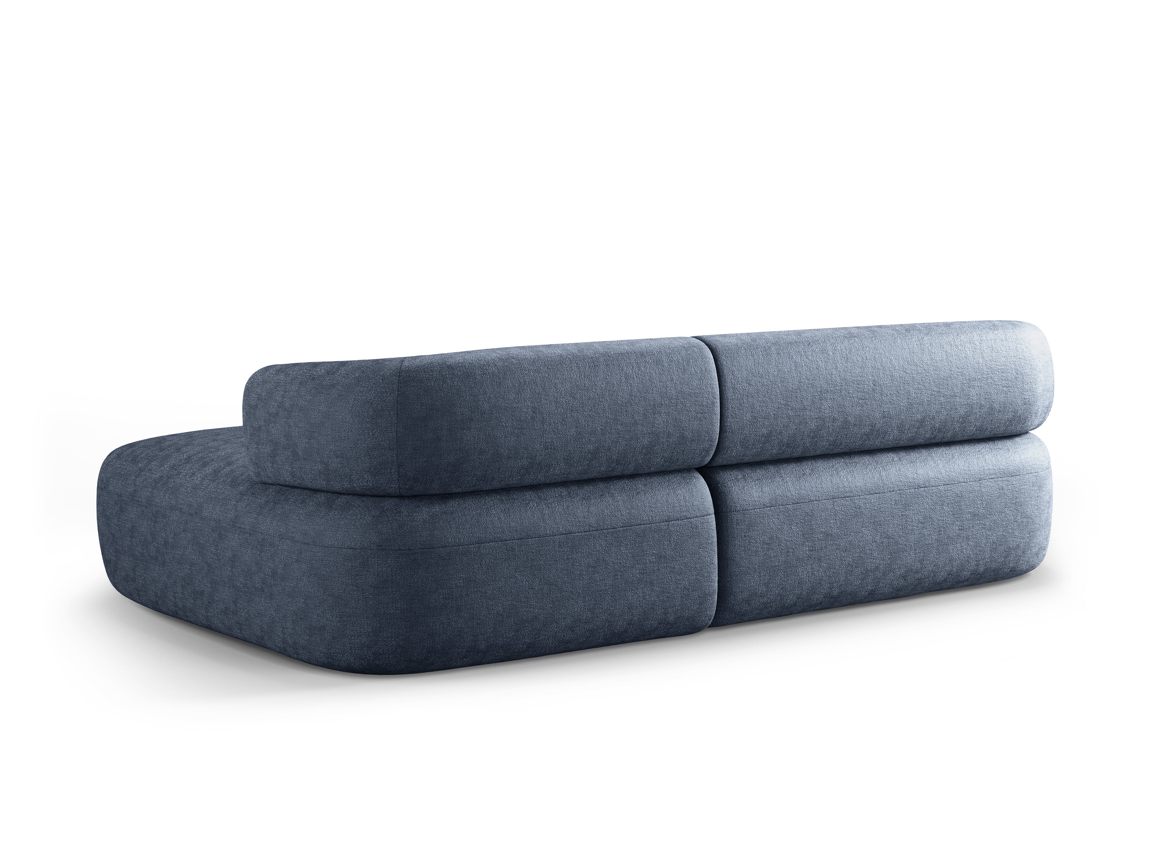 3-sitziger rechter Ecksofa ALDRIN in marineblauem Chenille