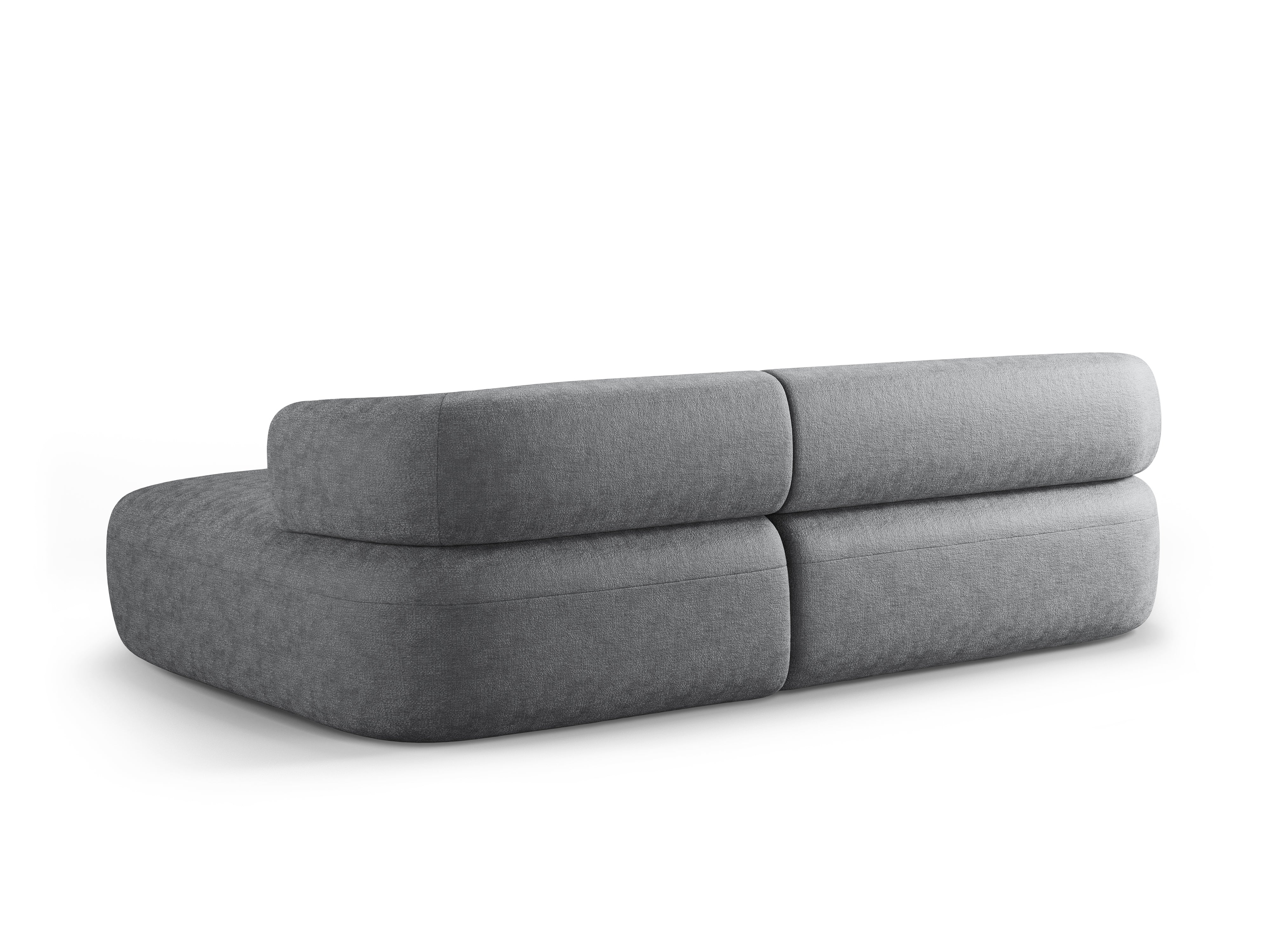 Dreisitzer-Ecksofa rechts ALDRIN in dunkelgrauem Chenille