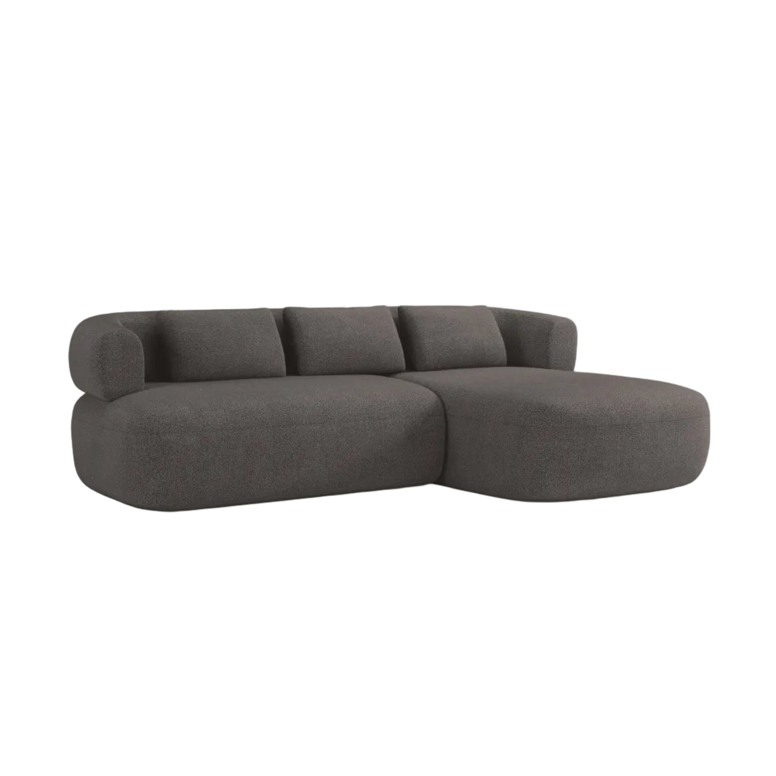 3-sitziger rechter Ecksofa ALDRIN in grauem Boucle