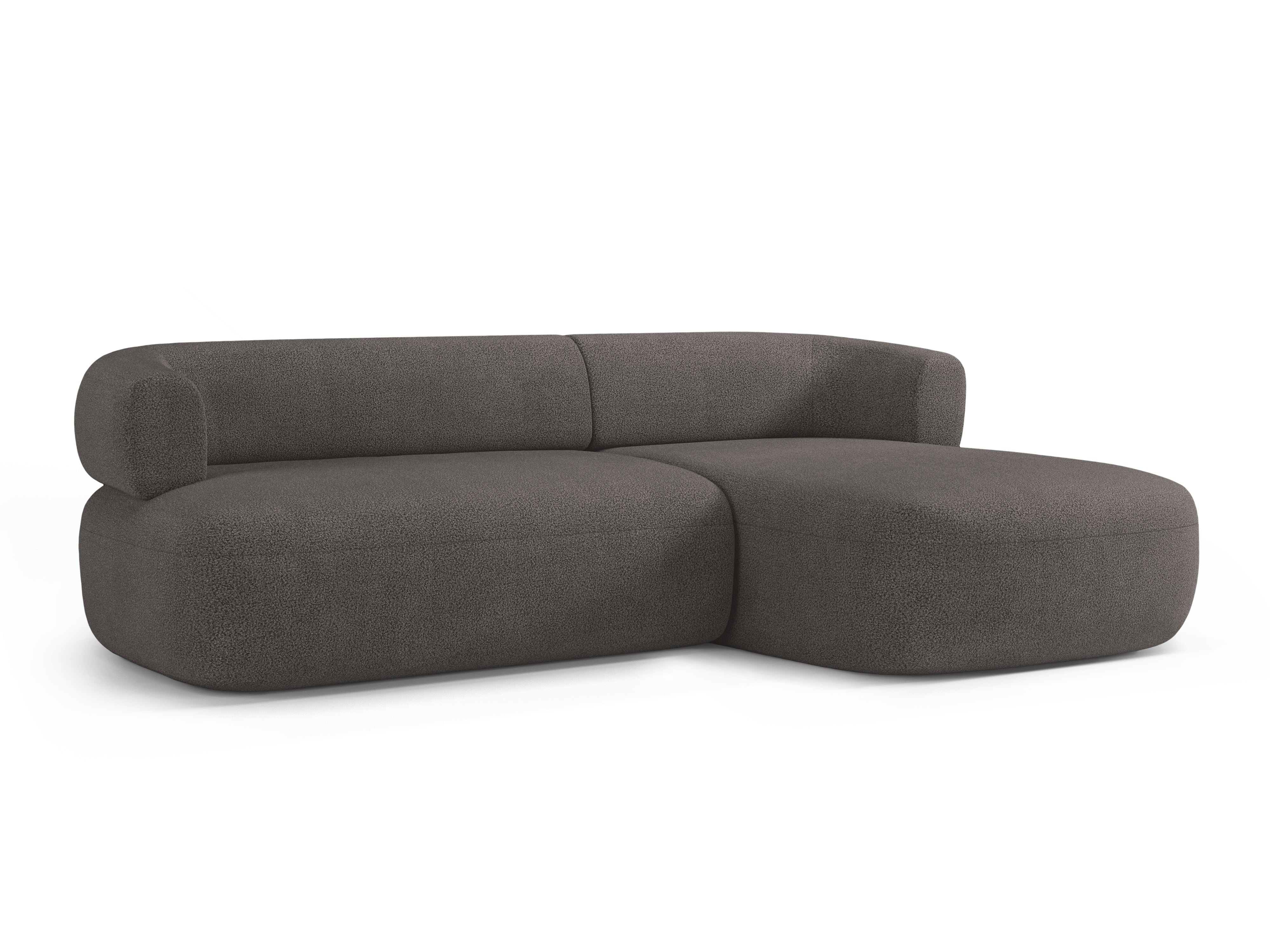 3-sitziger rechter Ecksofa ALDRIN in grauem Boucle