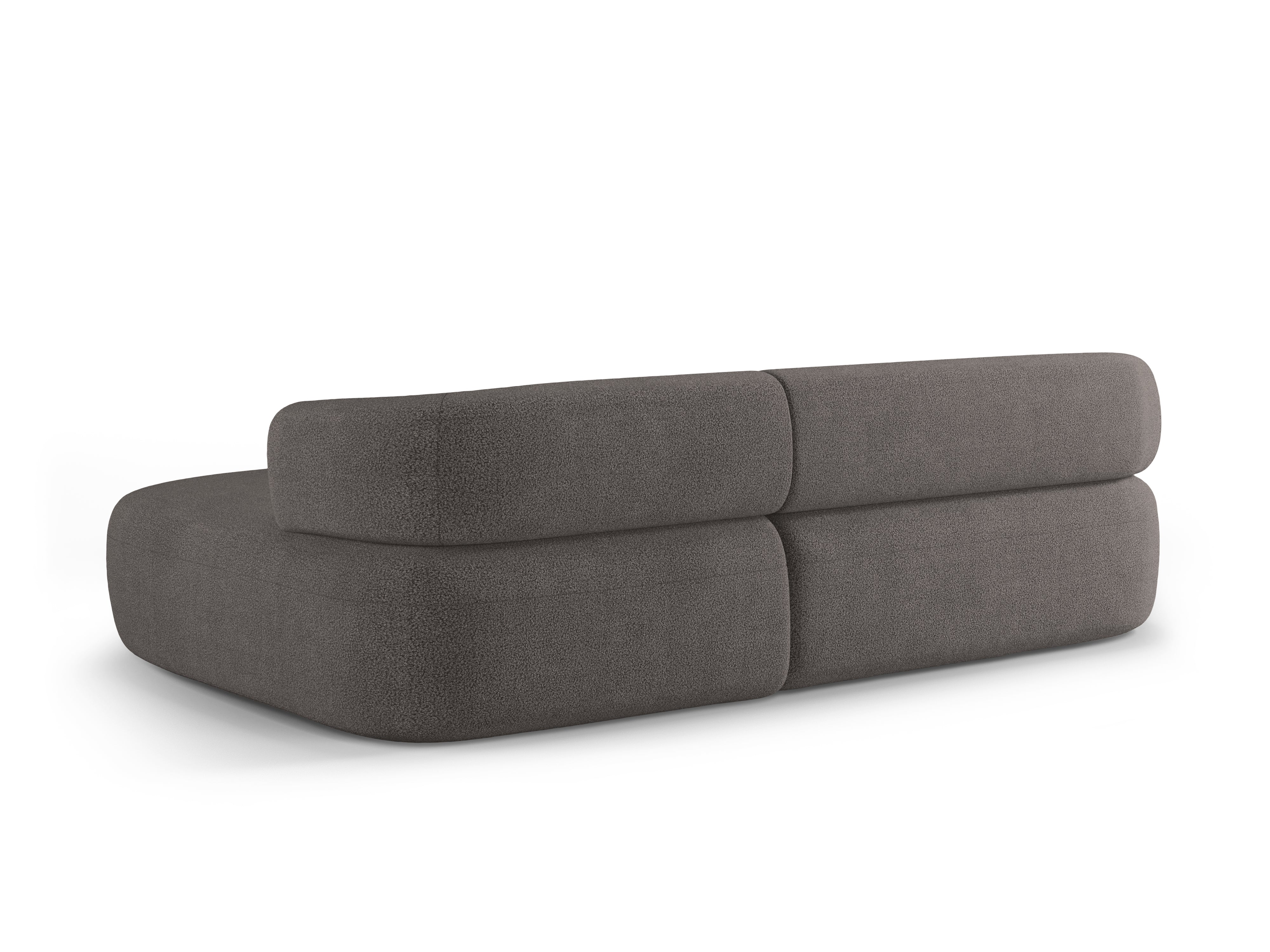 3-sitziger rechter Ecksofa ALDRIN in grauem Boucle