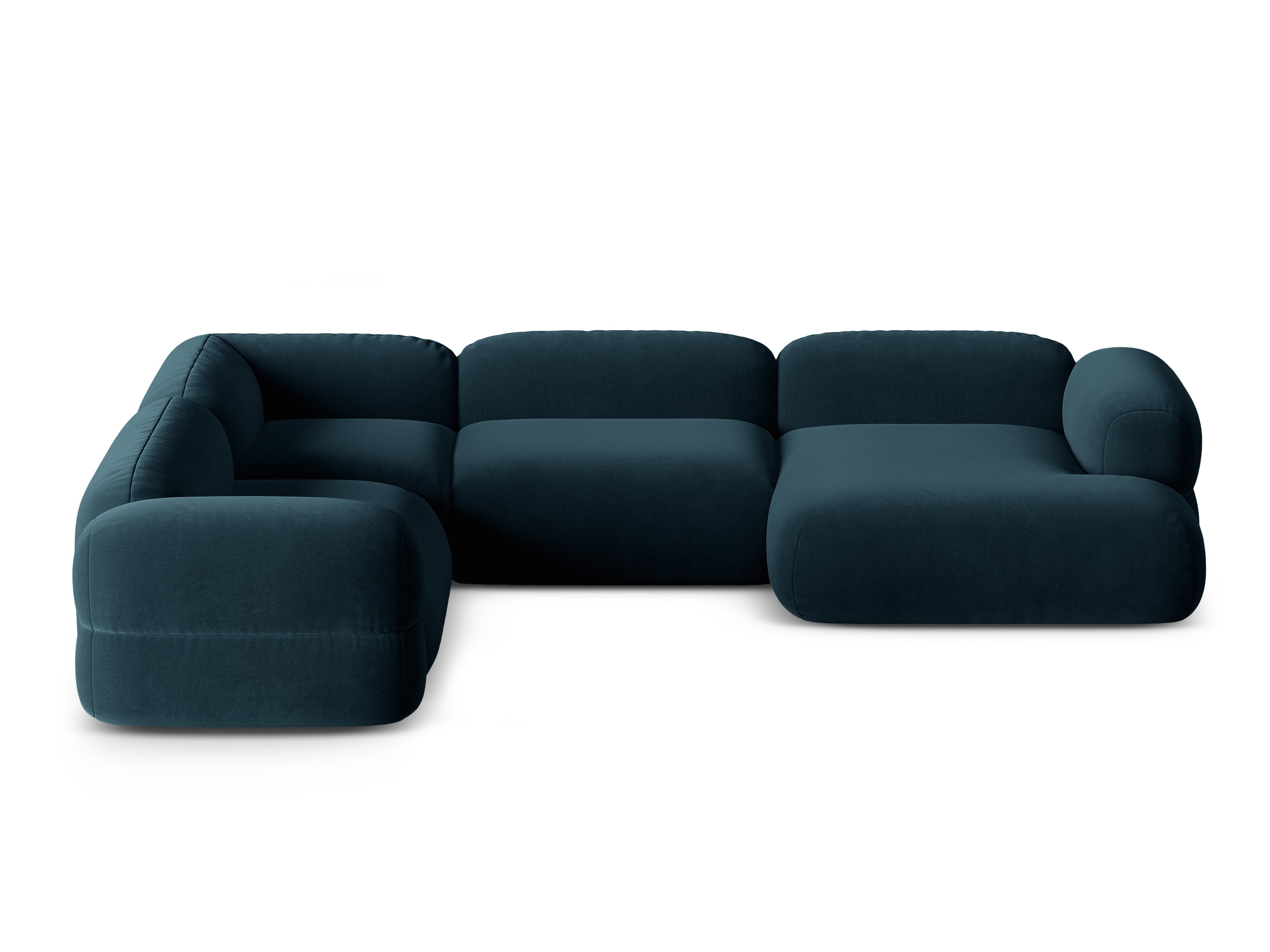 Velvet U-shaped left corner sofa ROGER petrol blue