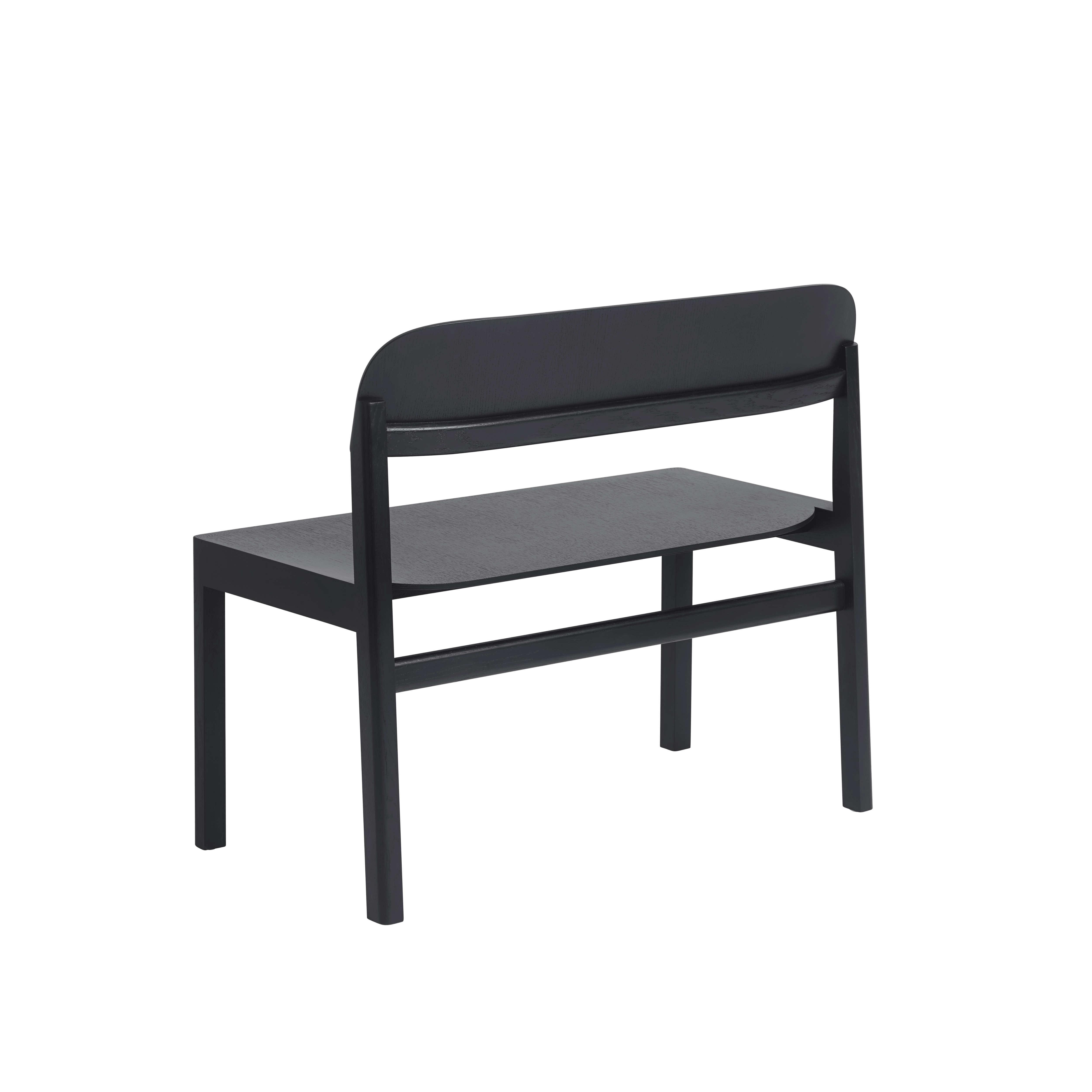 WOEKSHOP Bench black veneer and oak wood