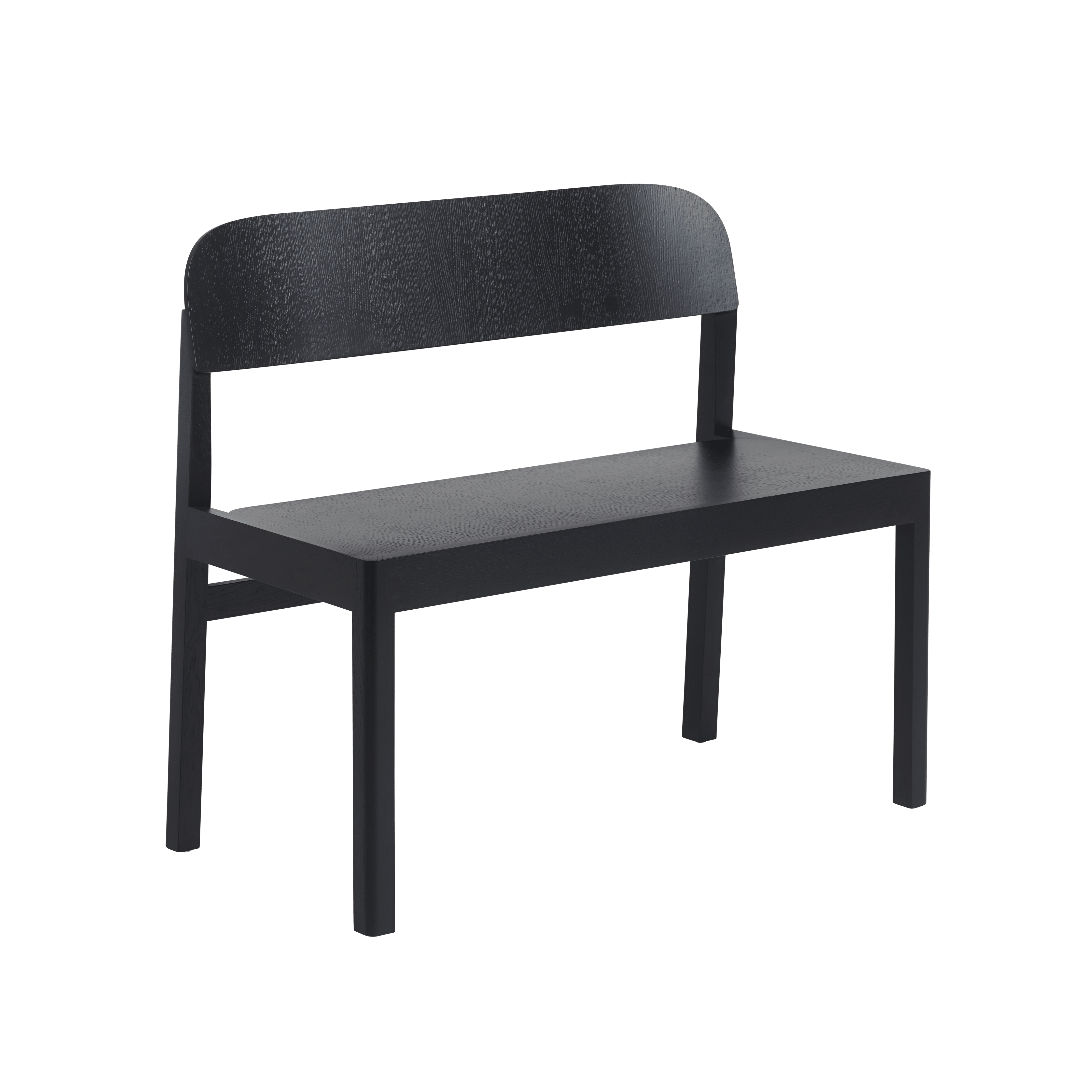 WOEKSHOP Bench black veneer and oak wood