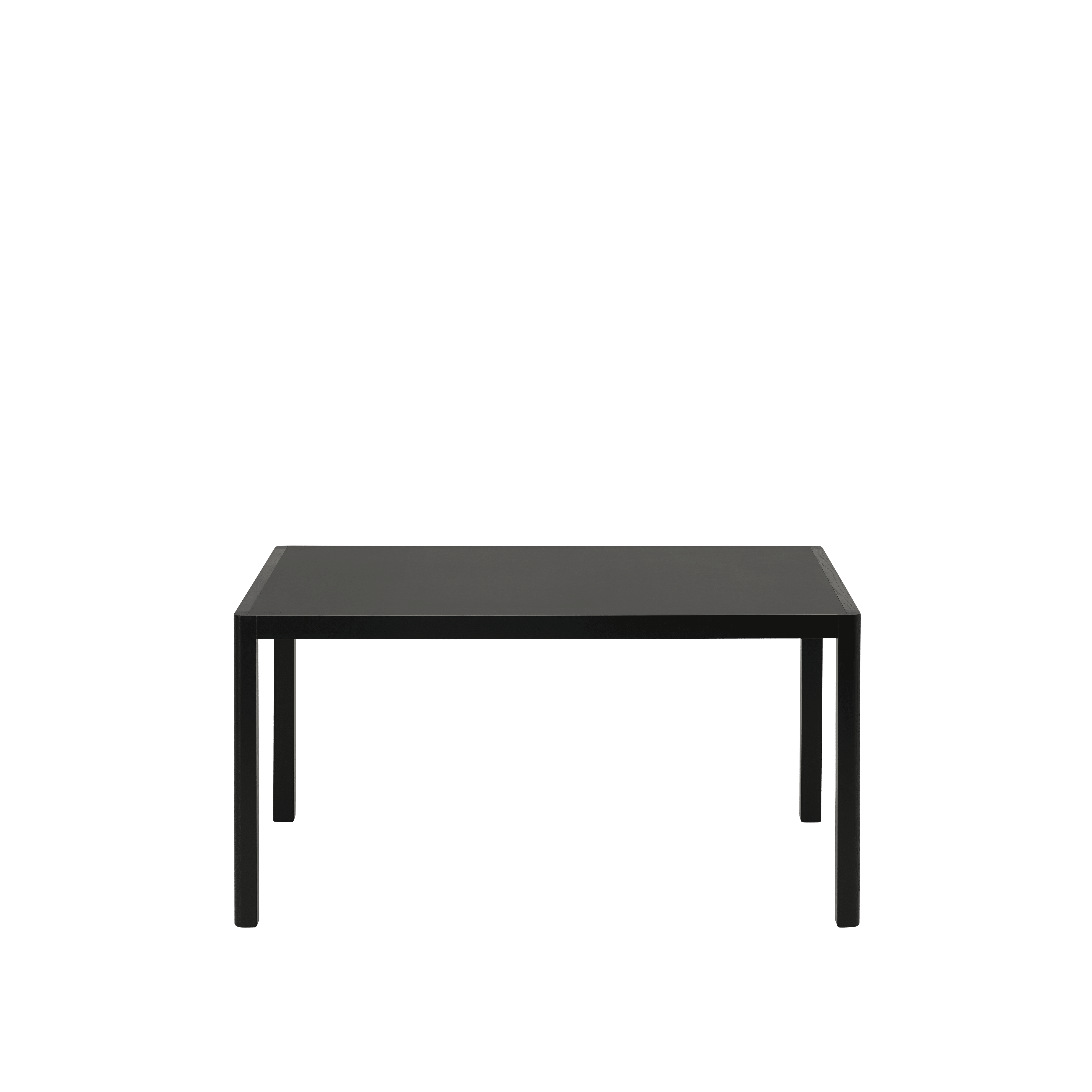 WORKSHOP Table with Black Linoleum and Black Oak Base