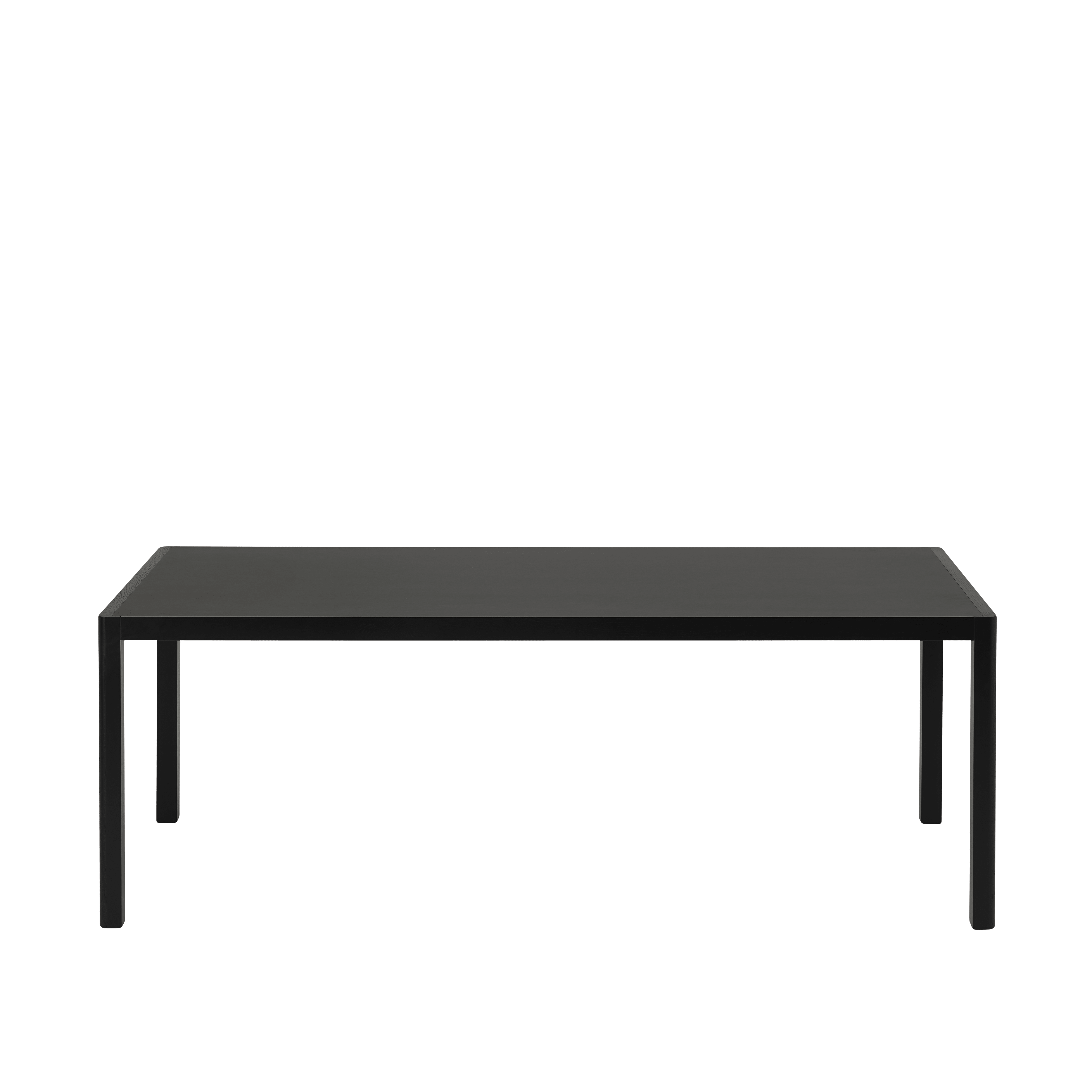 WORKSHOP Table with Black Linoleum and Black Oak Base