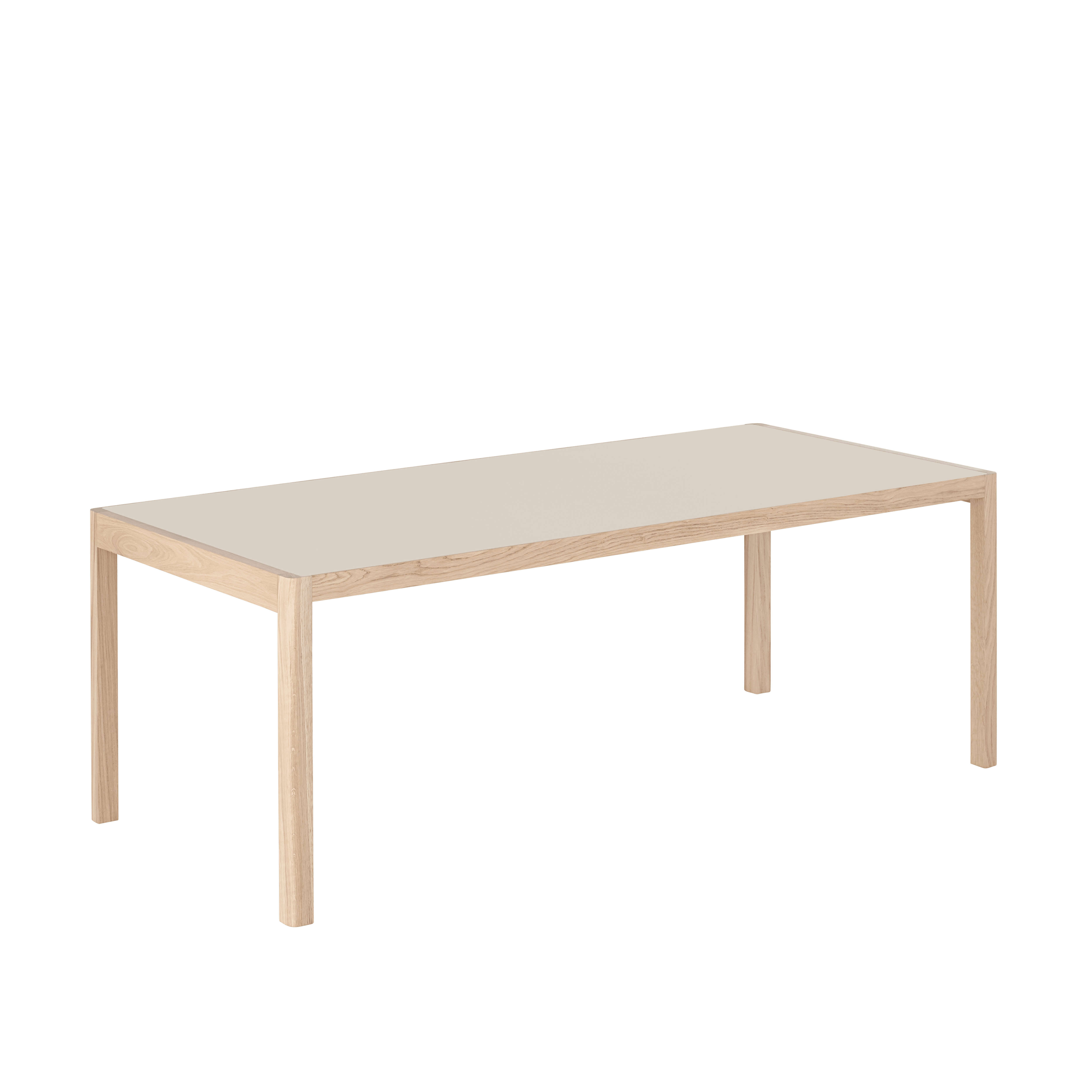 Tisch WORKSHOP graues Linoleum mit Eichenbasis