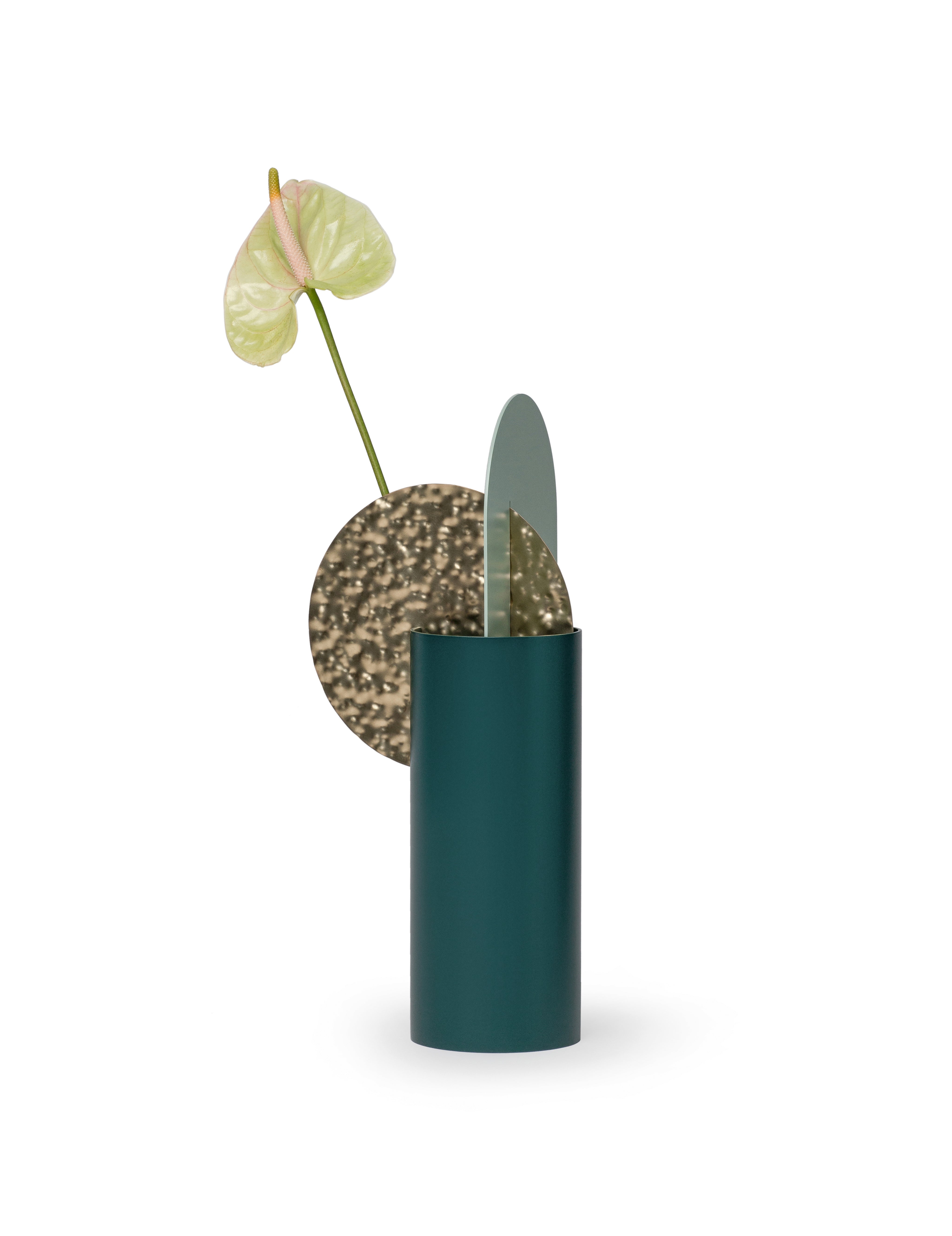 YERMILOV Vase - NUMBERED EDITION green with brass