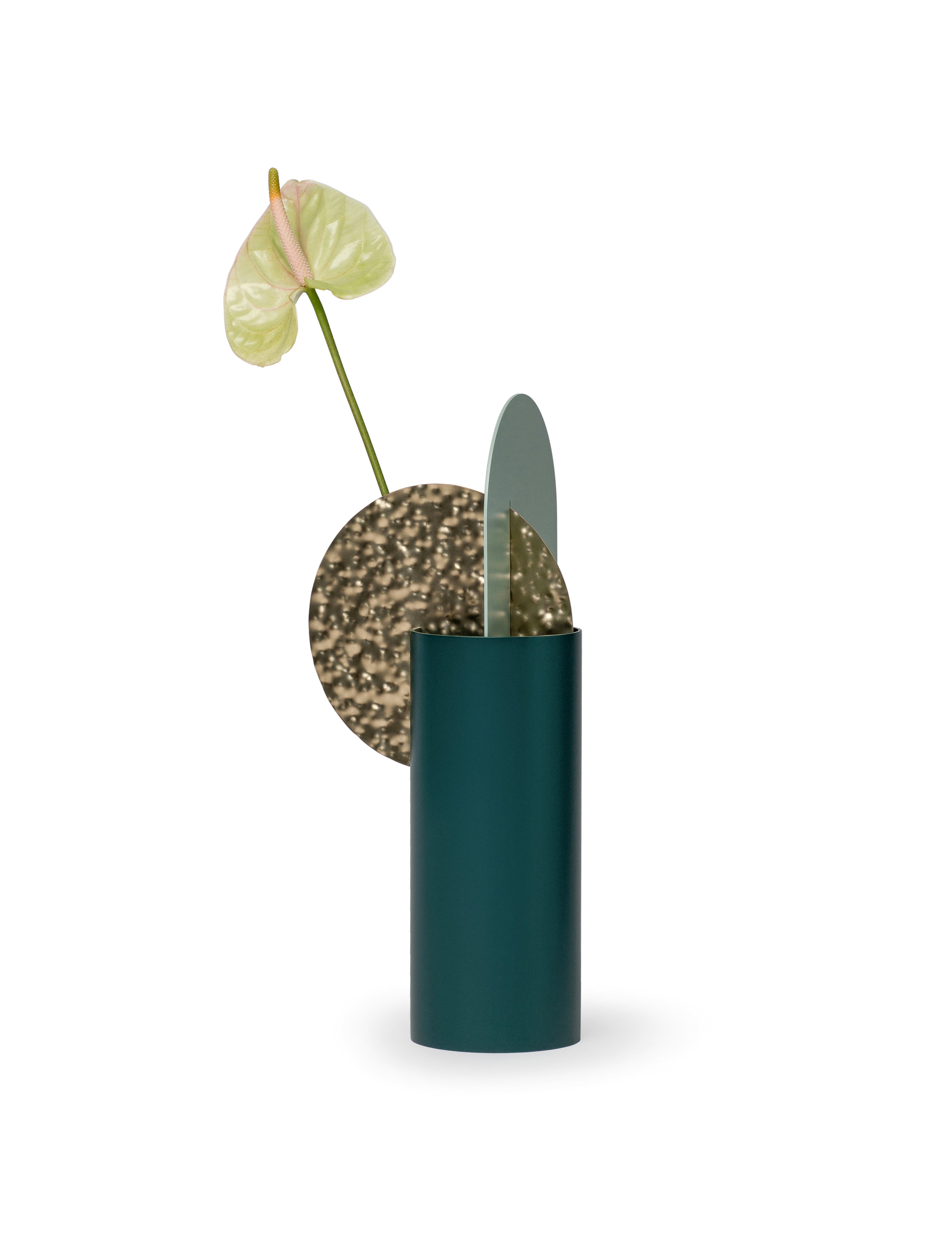 YERMILOV Vase - NUMBERED EDITION green with brass