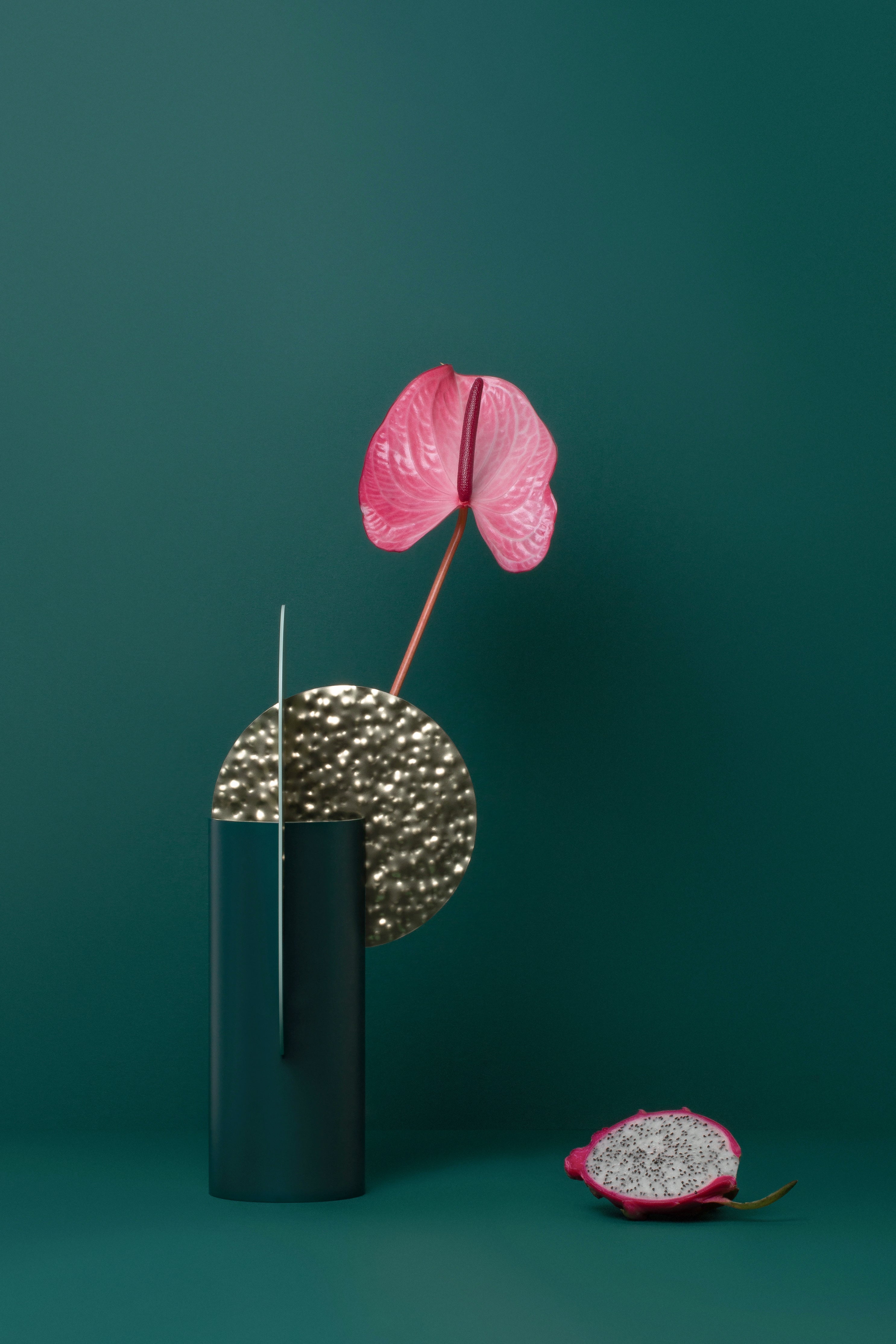 YERMILOV Vase - NUMBERED EDITION green with brass