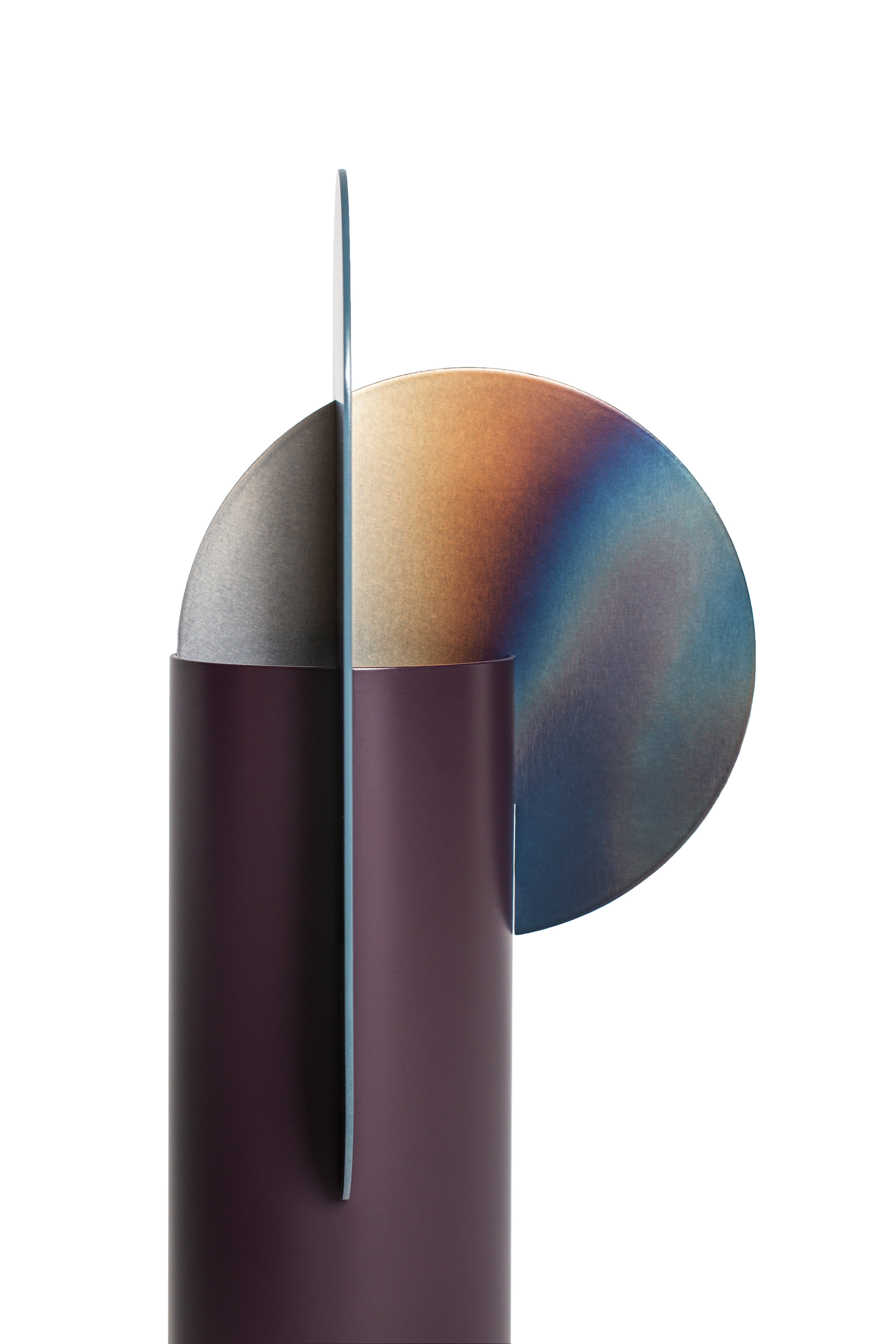 YERMILOV Vase - NUMBERED EDITION burgundy with blue and burnt steel