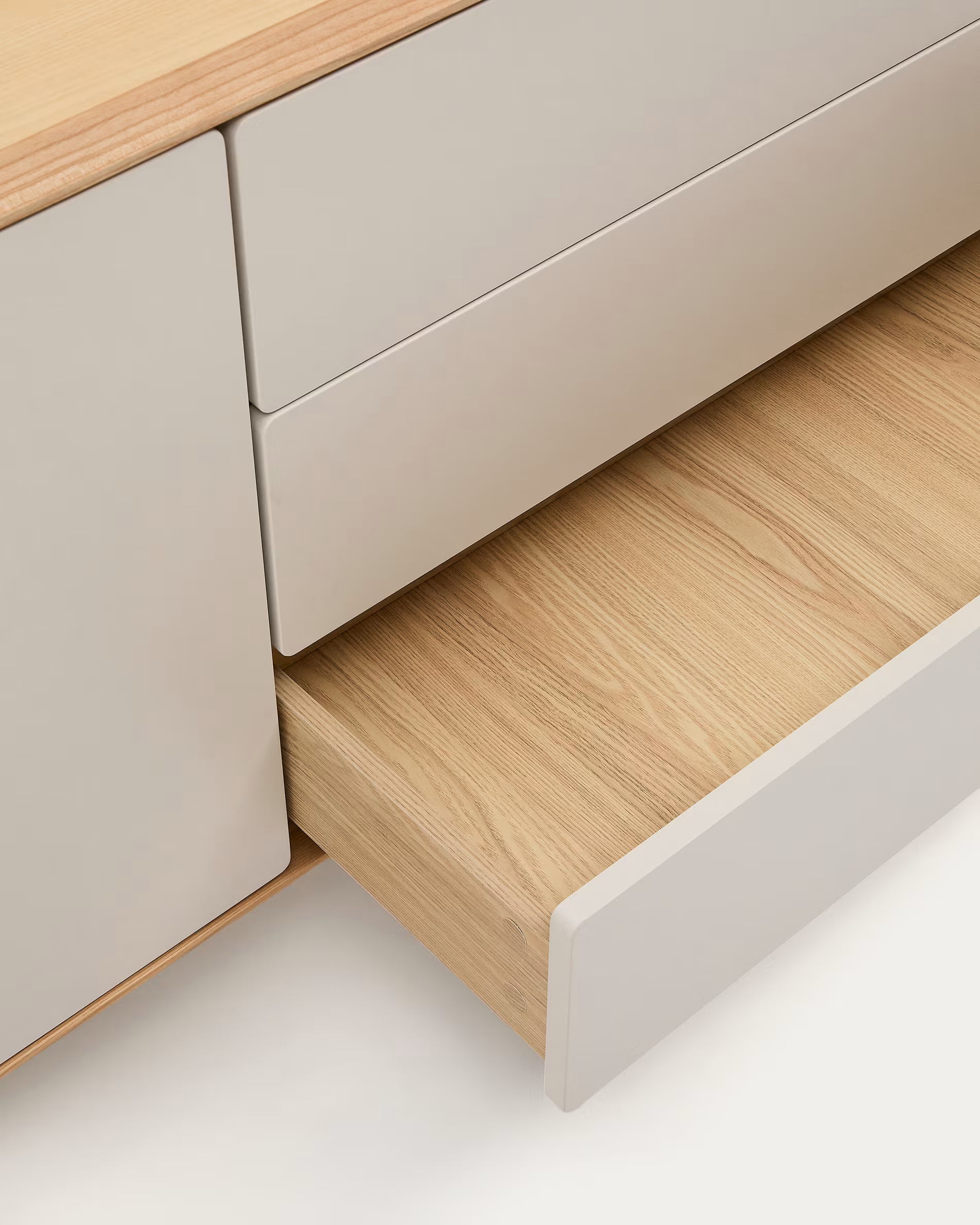 Kommode ANIELLE hellgrau mit Holz