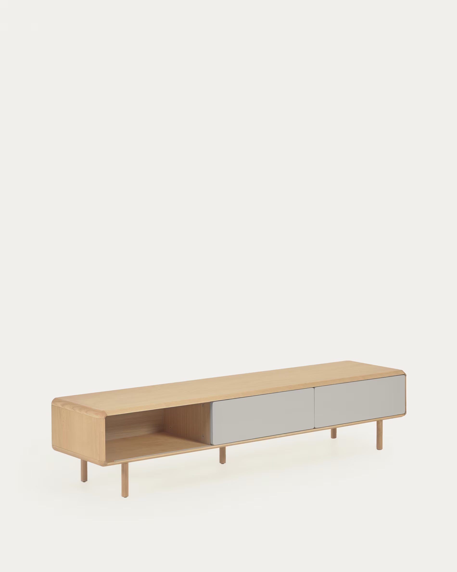 ANIELLE TV Cabinet light gray with wood