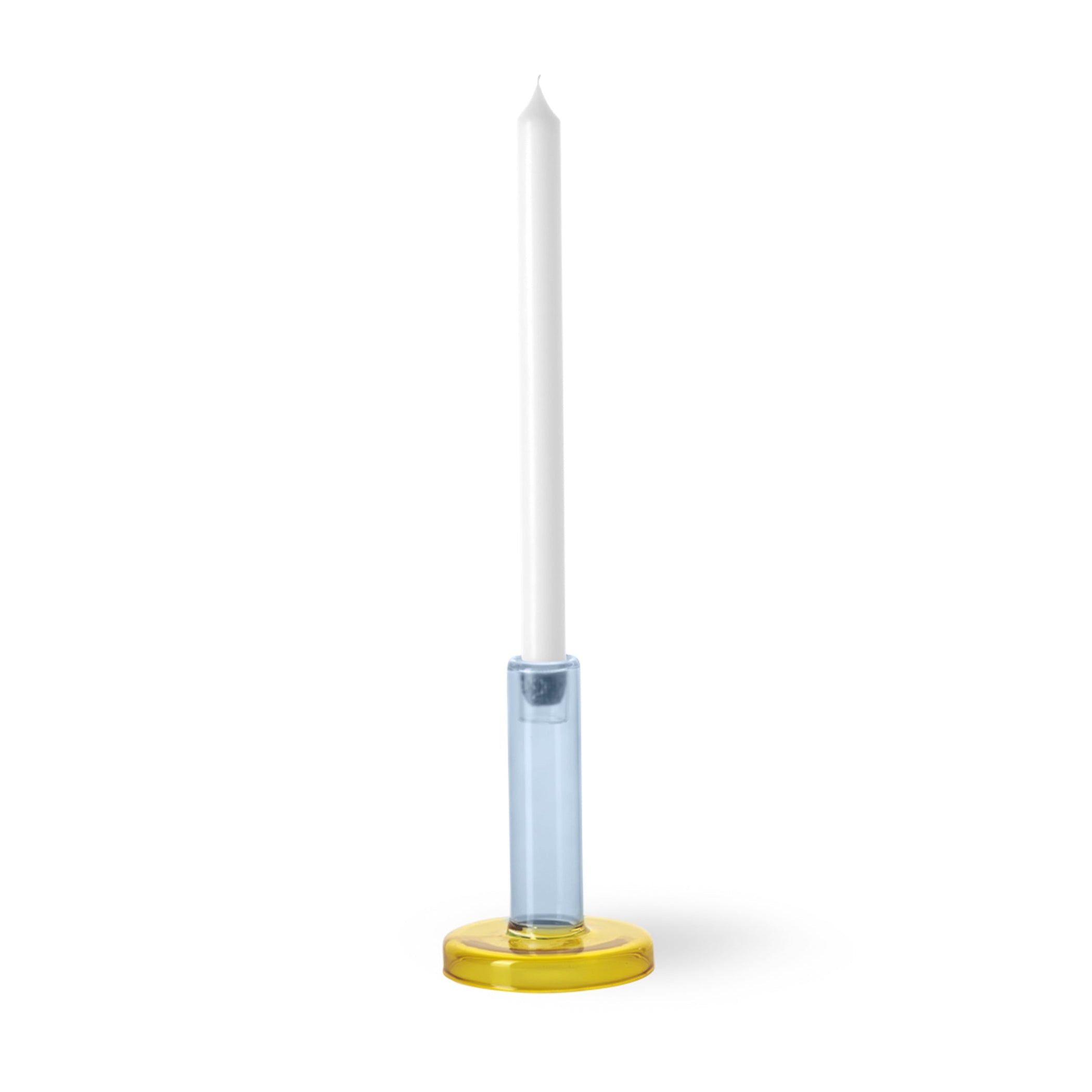 Yellow BOLE Candle Holder with Blue