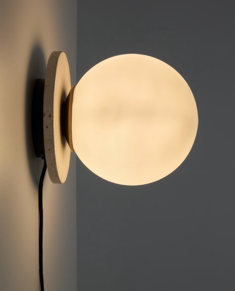 Malachi wall lamp light beige travertine