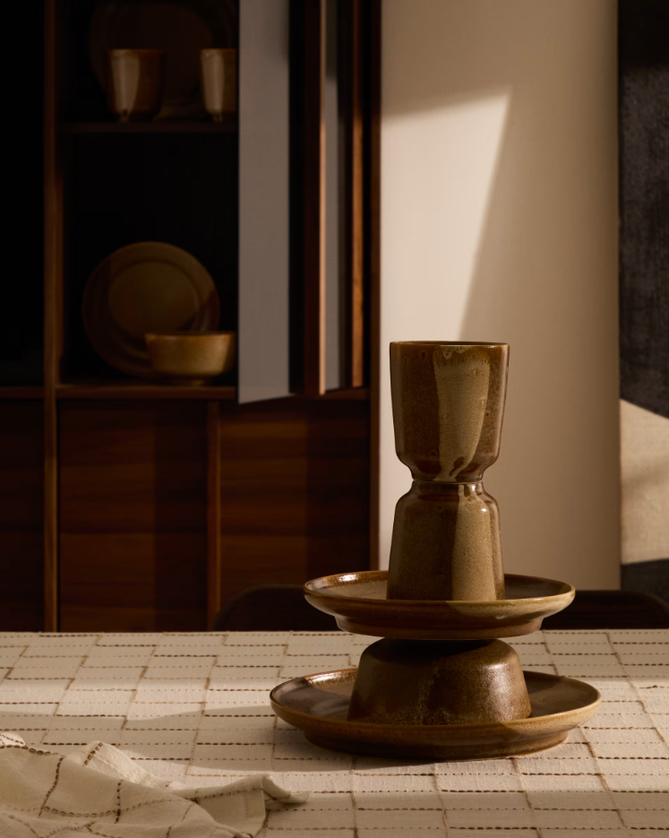 Dessertteller NAGOLI braune Keramik