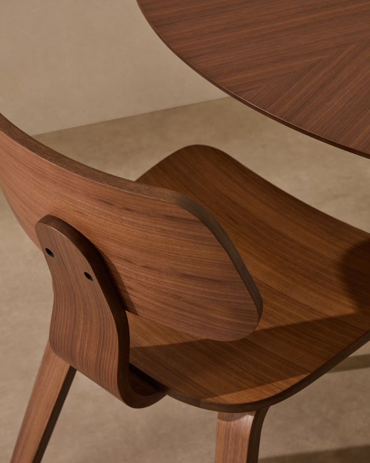 Walnut veneer chair