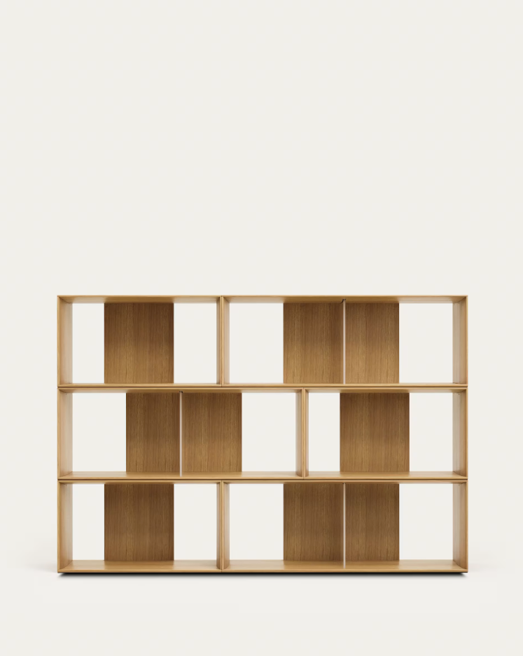 6-Modular Litto oak veneer bookcase