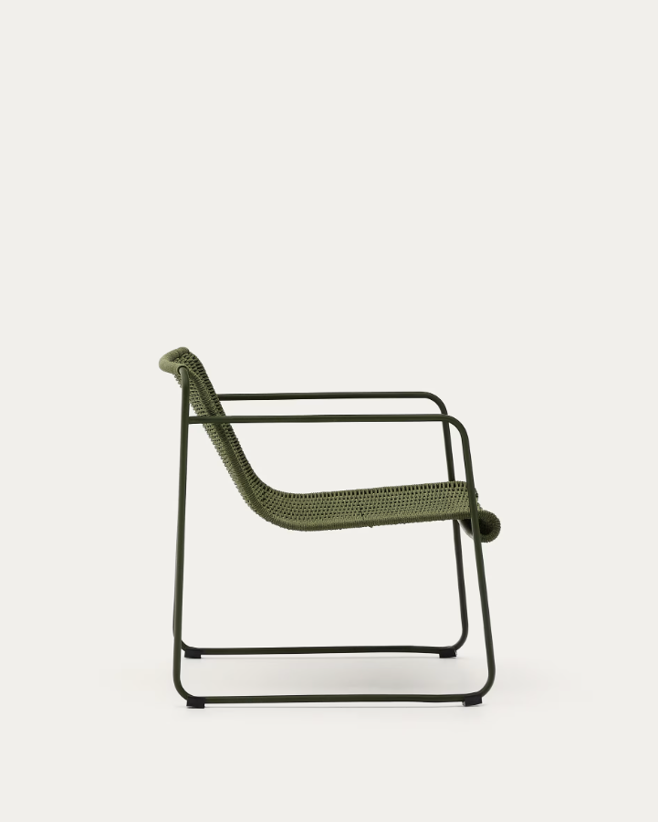 Exterior armchair Maurina Zielony with a green steel base