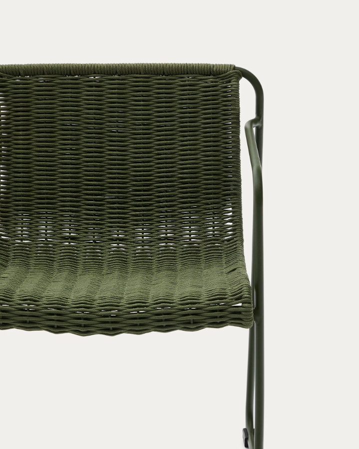 External chair Maurina Zielony with a green steel base