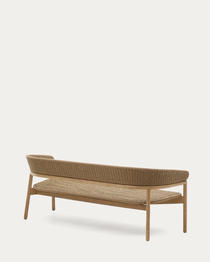 Arinella external sofa solid acacia wood with a beige rope