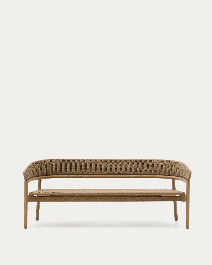 Arinella externes Sofa Festes Akazienholz mit einem beige Seil