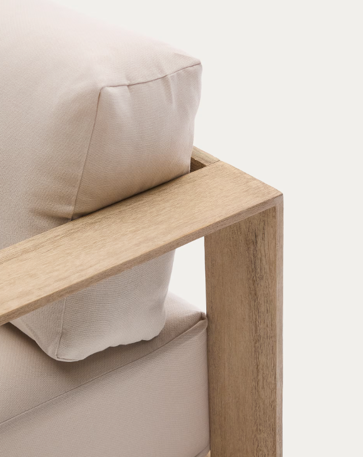 Außensofa Ambra Ambra Akacja Holz mit cremiger Sitz