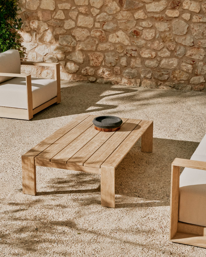 External coffee table amber acacia wood