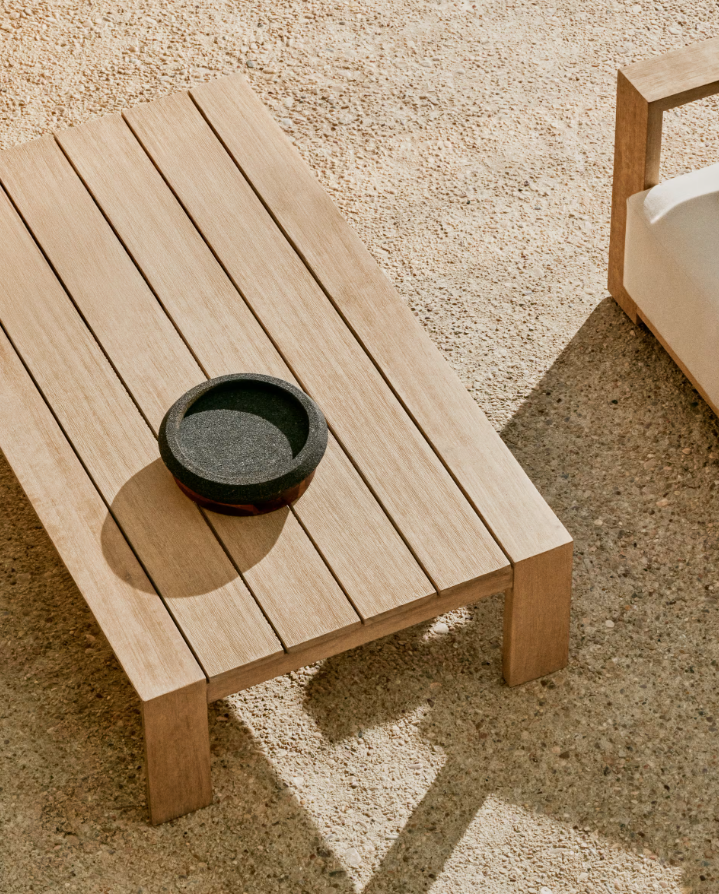 External coffee table amber acacia wood