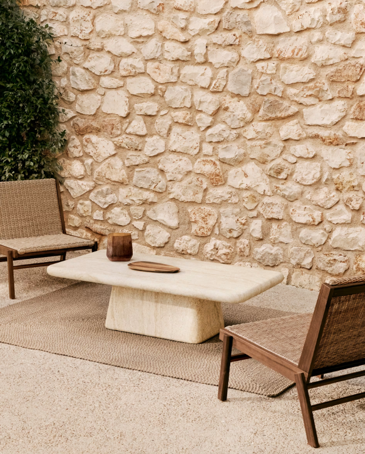 External coffee table Drasi Cement imitating travertine