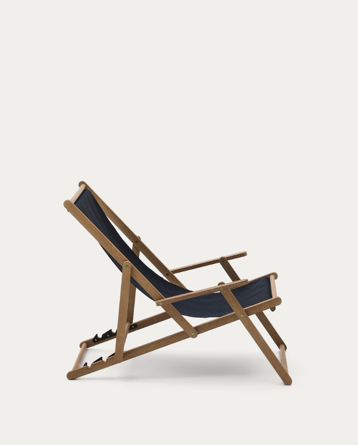 Vilara Black Deckchair mit Akazienbasis [Julia] [Amelia Spr]