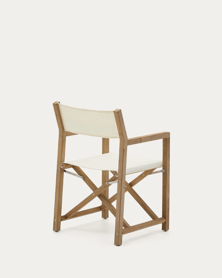 Vilara white external chair with acacia base [Julia] [Amelia SPR]