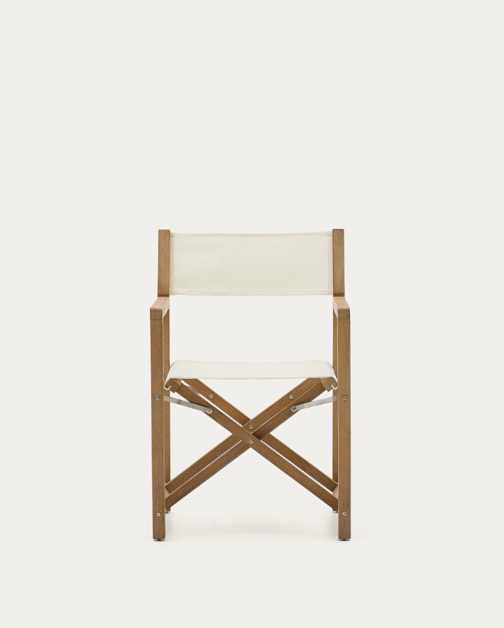 Vilara white external chair with acacia base [Julia] [Amelia SPR]